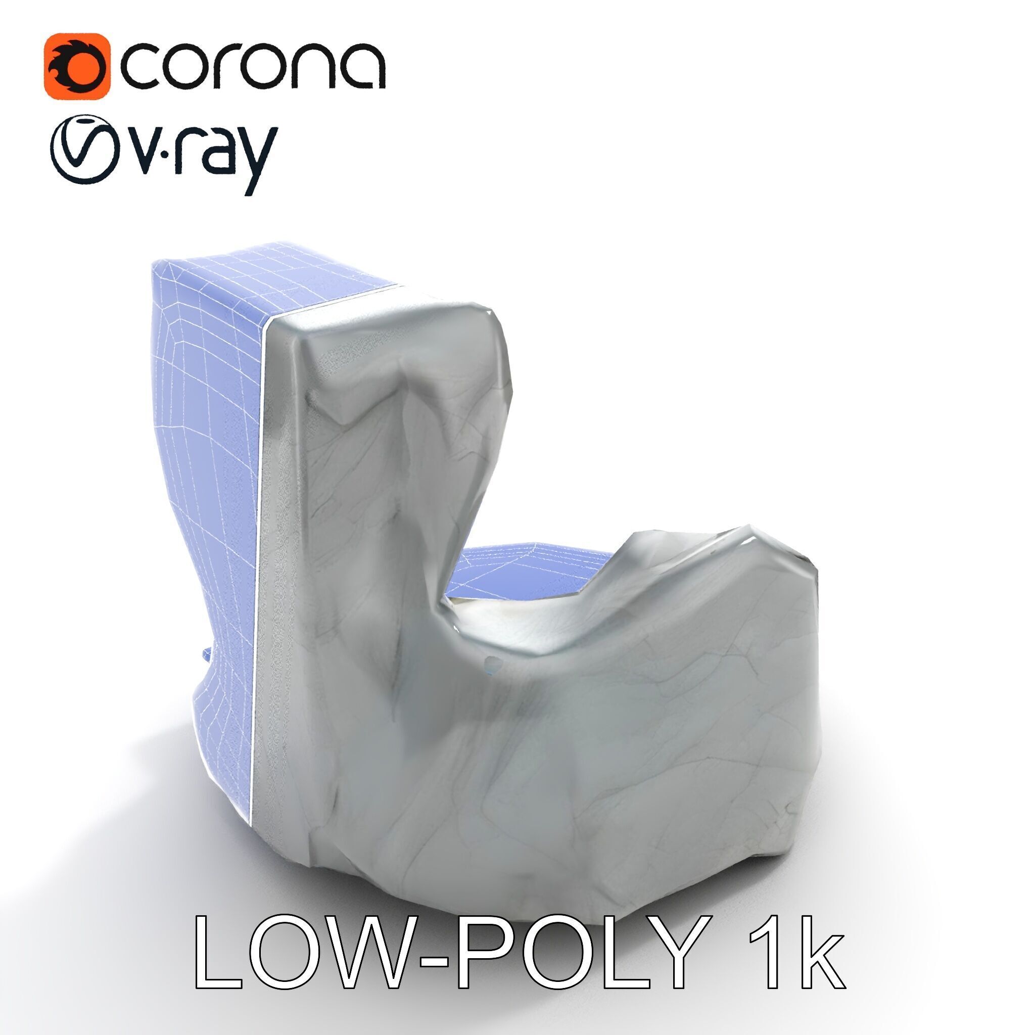 Natural Rock Pool with Waterfall Model Pack Low-poly 3D model_32