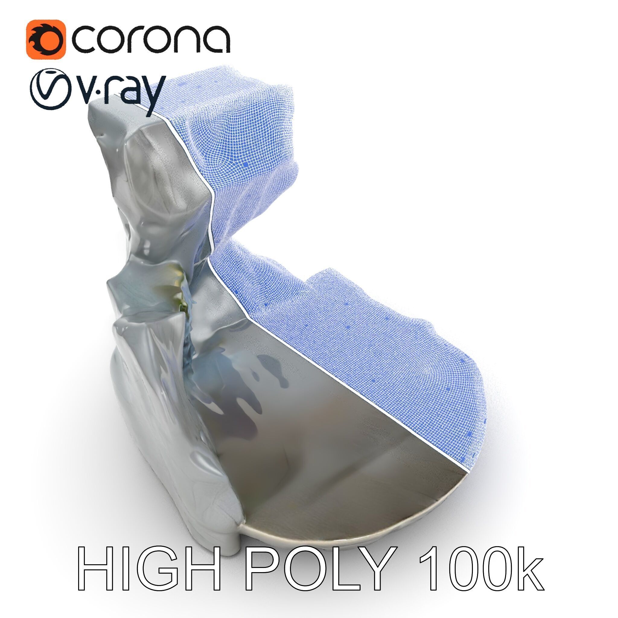 Natural Rock Pool with Waterfall Model Pack Low-poly 3D model_27