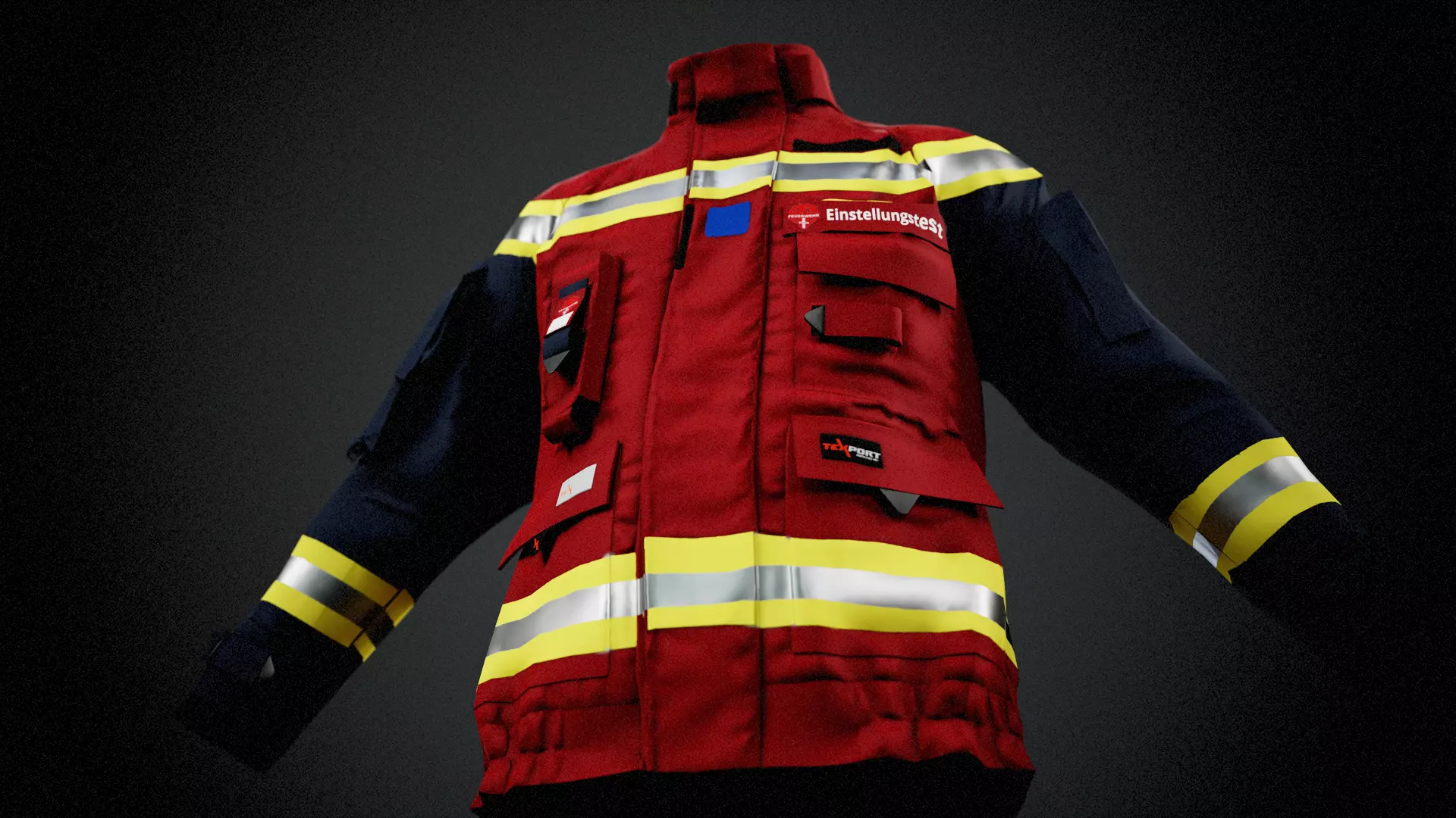 SKV Vienna Fire Dept Jacket GTA FBX OBJ BLENDER Low-poly 3D model_8