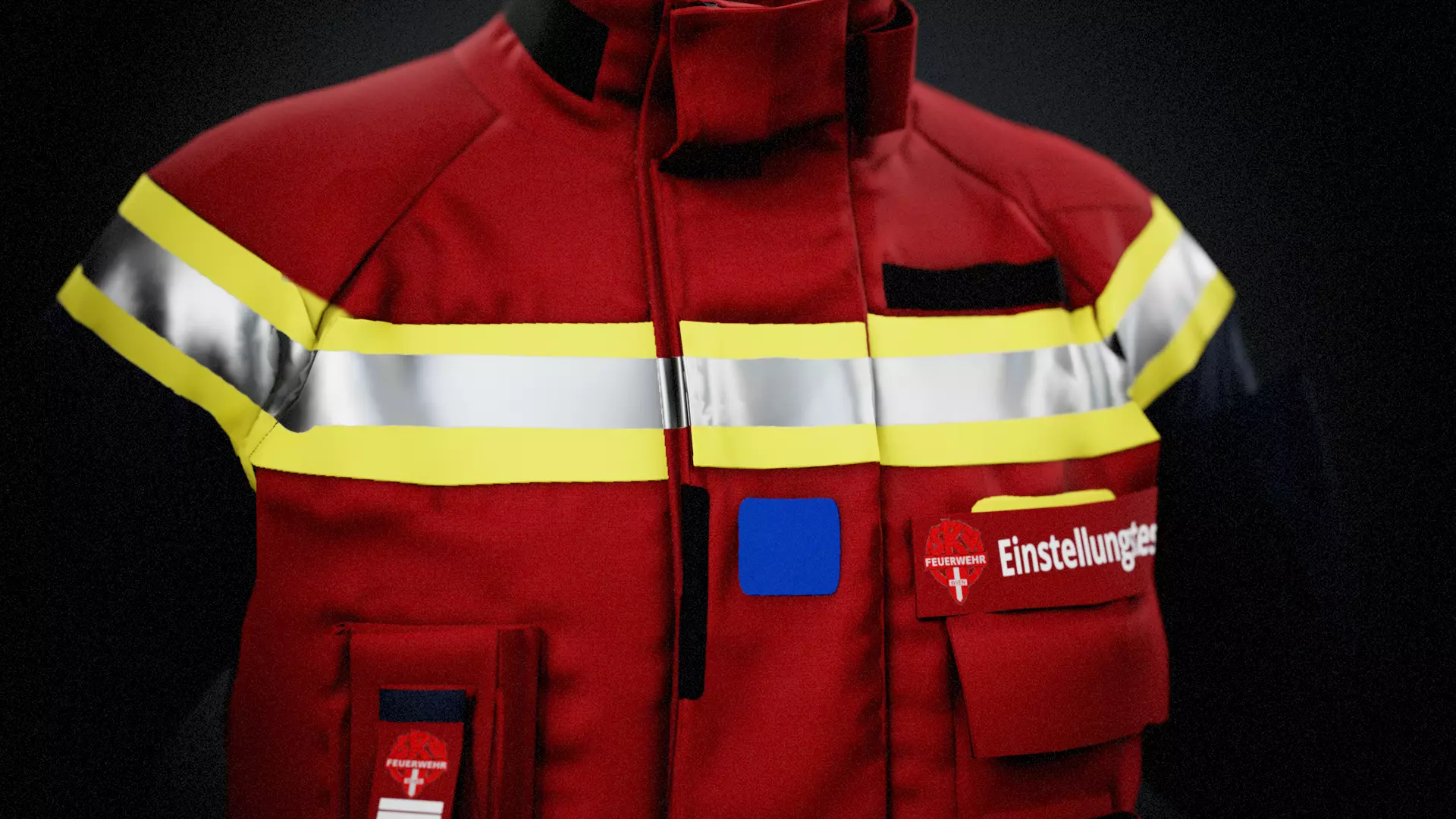 SKV Vienna Fire Dept Jacket GTA FBX OBJ BLENDER Low-poly 3D model_6
