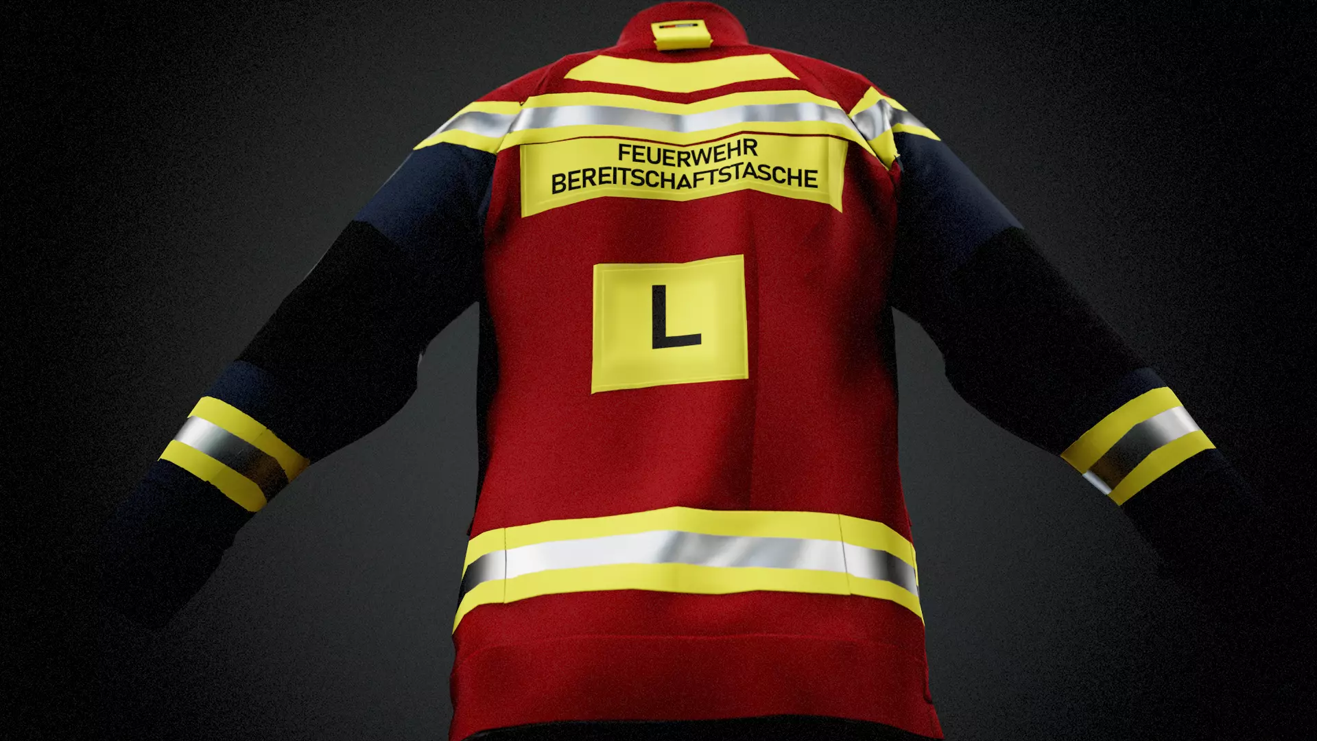 SKV Vienna Fire Dept Jacket GTA FBX OBJ BLENDER Low-poly 3D model_9