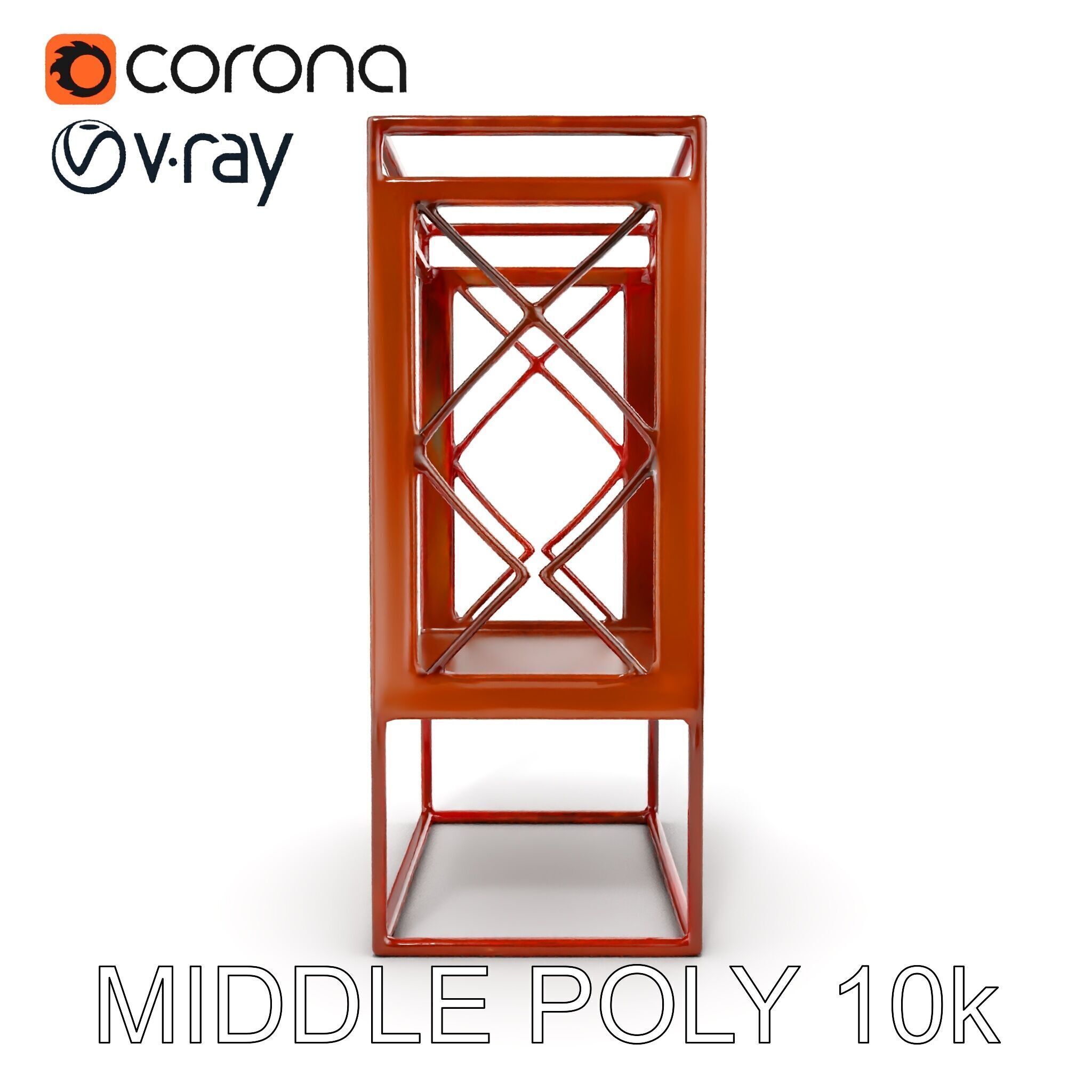 Industrial Rusty Metal Shelf Model Pack Low-poly 3D model_17