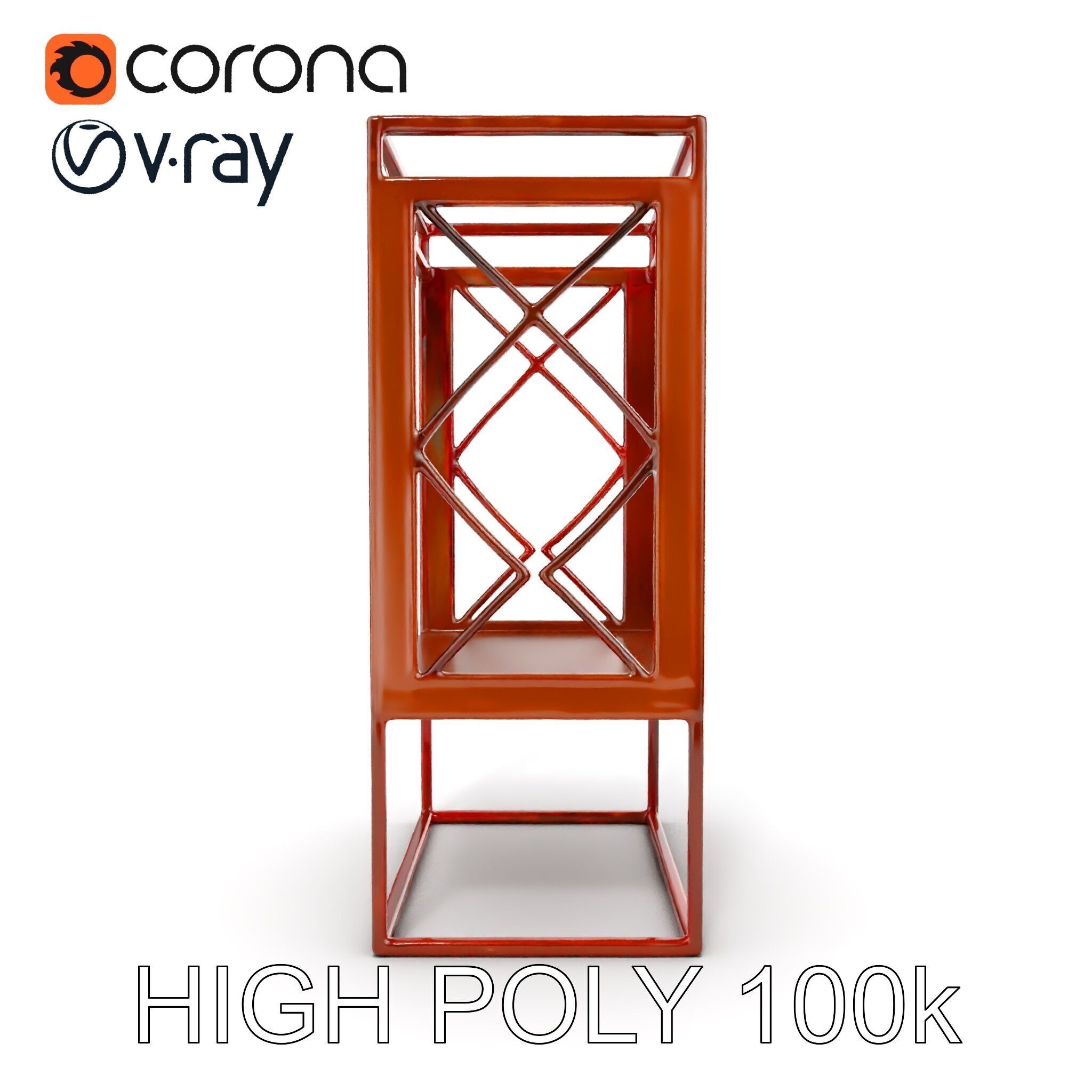 Industrial Rusty Metal Shelf Model Pack Low-poly 3D model_29