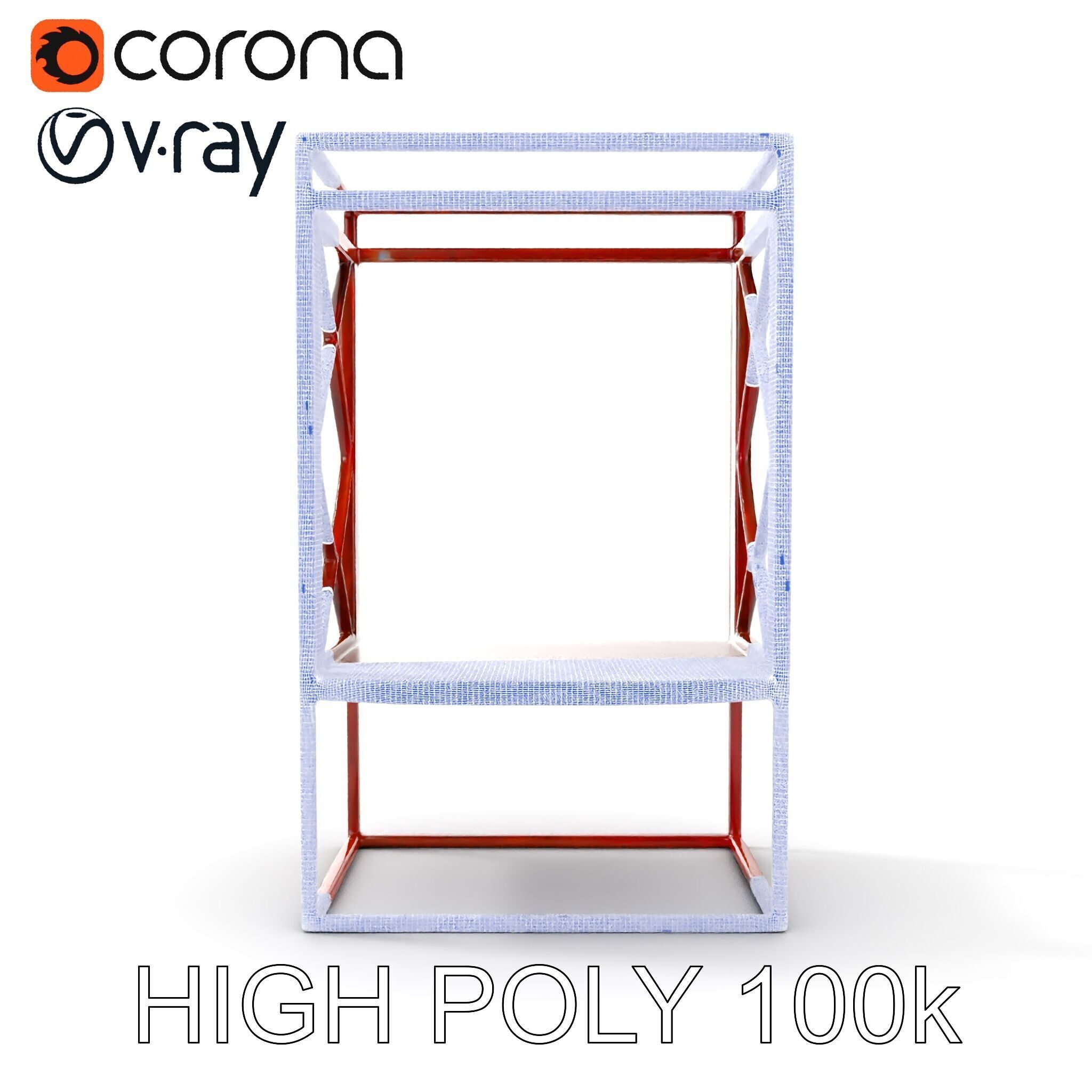 Industrial Rusty Metal Shelf Model Pack Low-poly 3D model_35