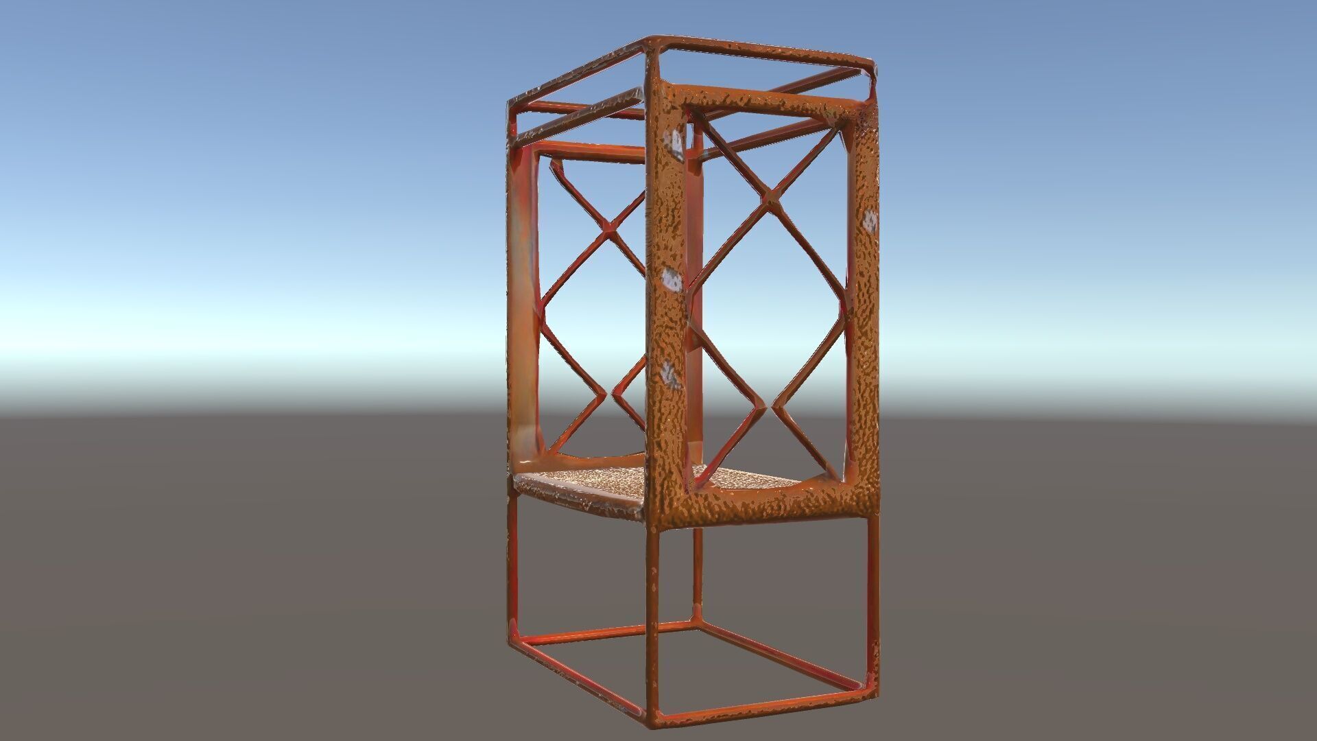 Industrial Rusty Metal Shelf Model Pack Low-poly 3D model_34