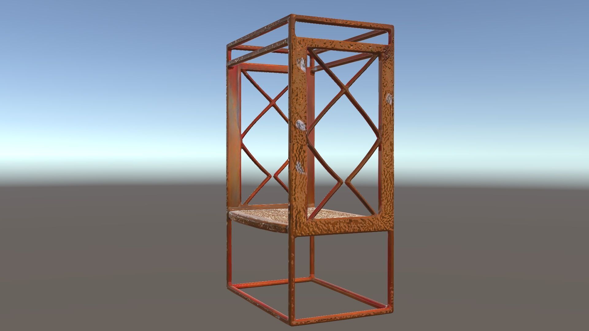 Industrial Rusty Metal Shelf Model Pack Low-poly 3D model_33
