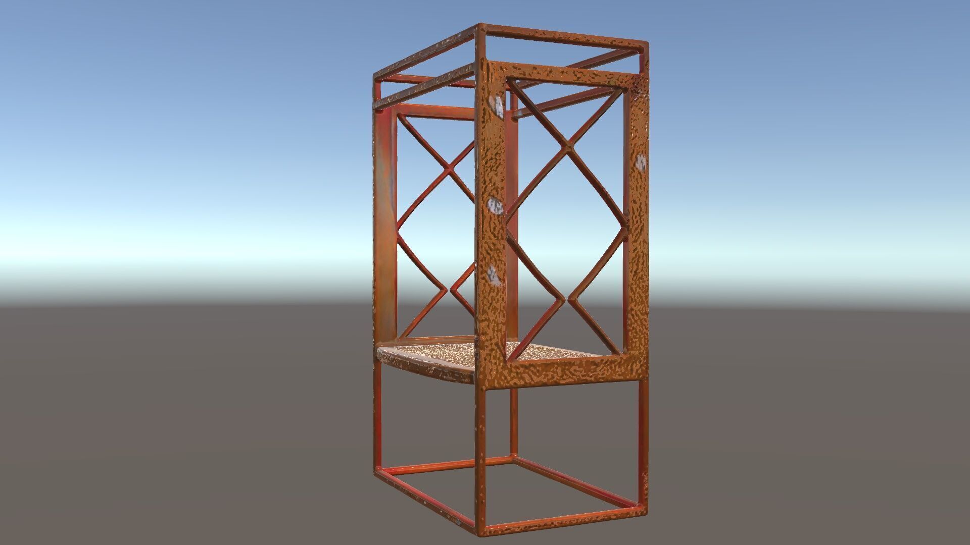 Industrial Rusty Metal Shelf Model Pack Low-poly 3D model_5