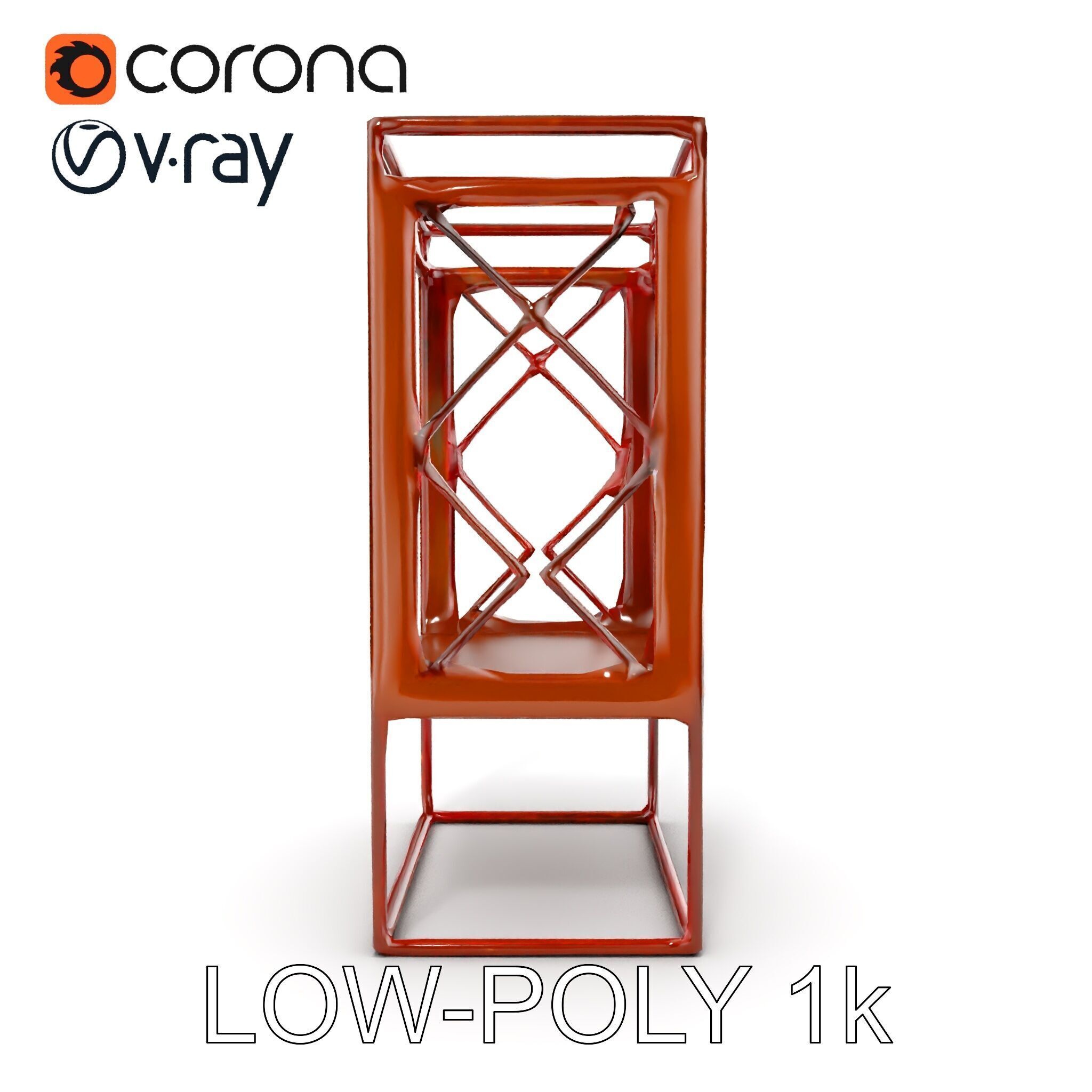 Industrial Rusty Metal Shelf Model Pack Low-poly 3D model_26