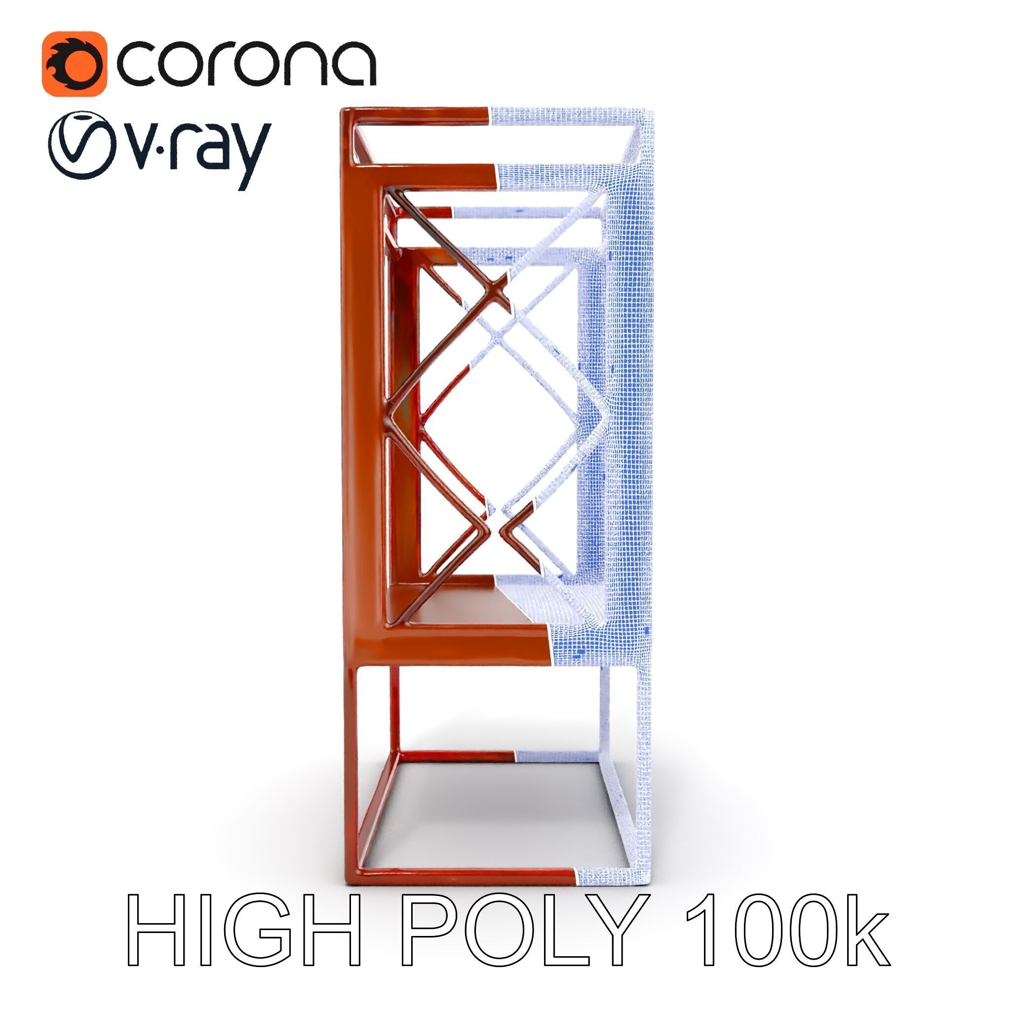 Industrial Rusty Metal Shelf Model Pack Low-poly 3D model_32