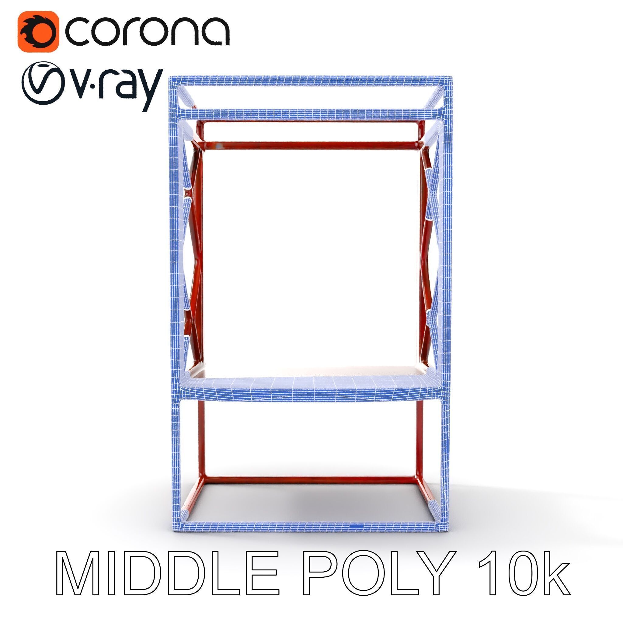 Industrial Rusty Metal Shelf Model Pack Low-poly 3D model_25