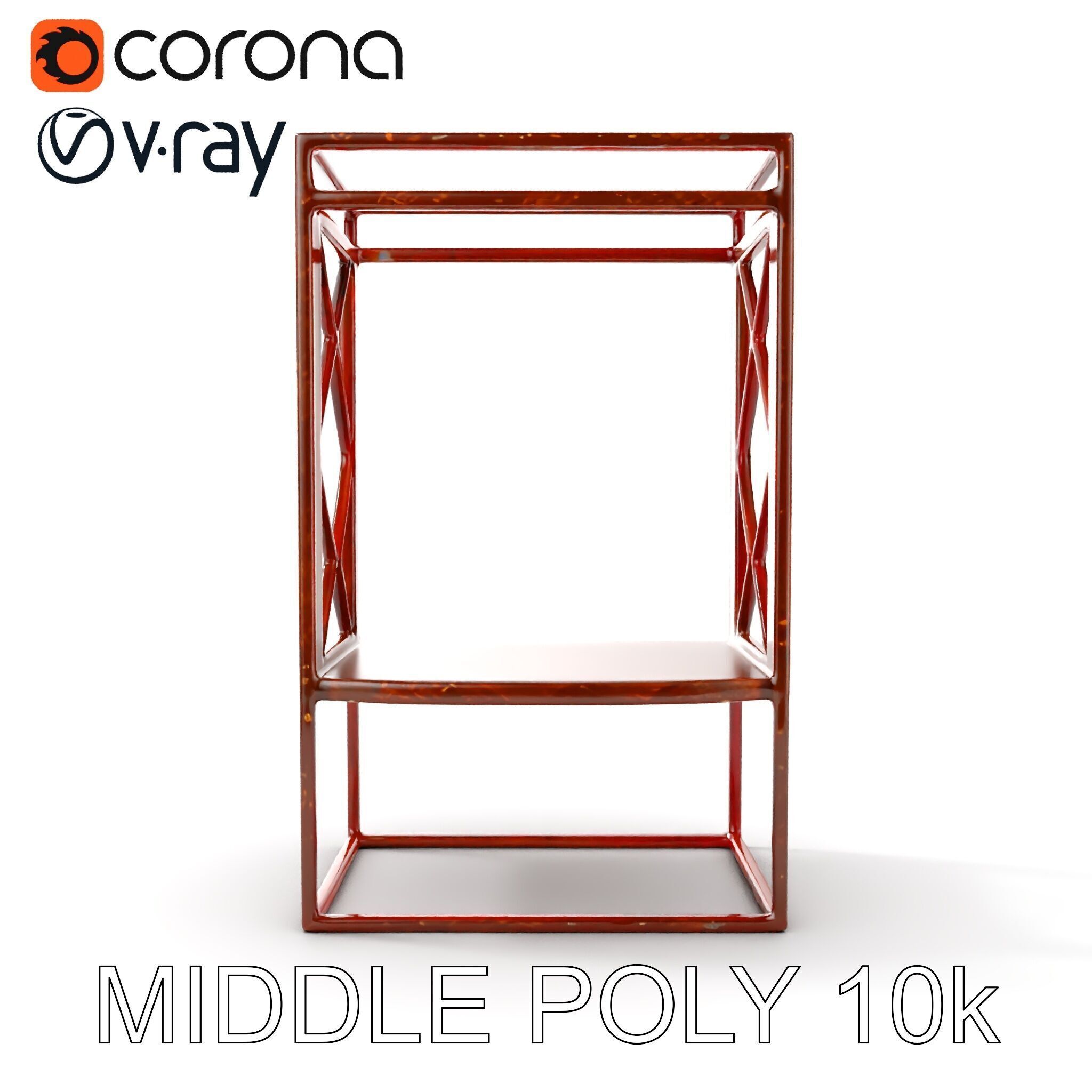 Industrial Rusty Metal Shelf Model Pack Low-poly 3D model_19
