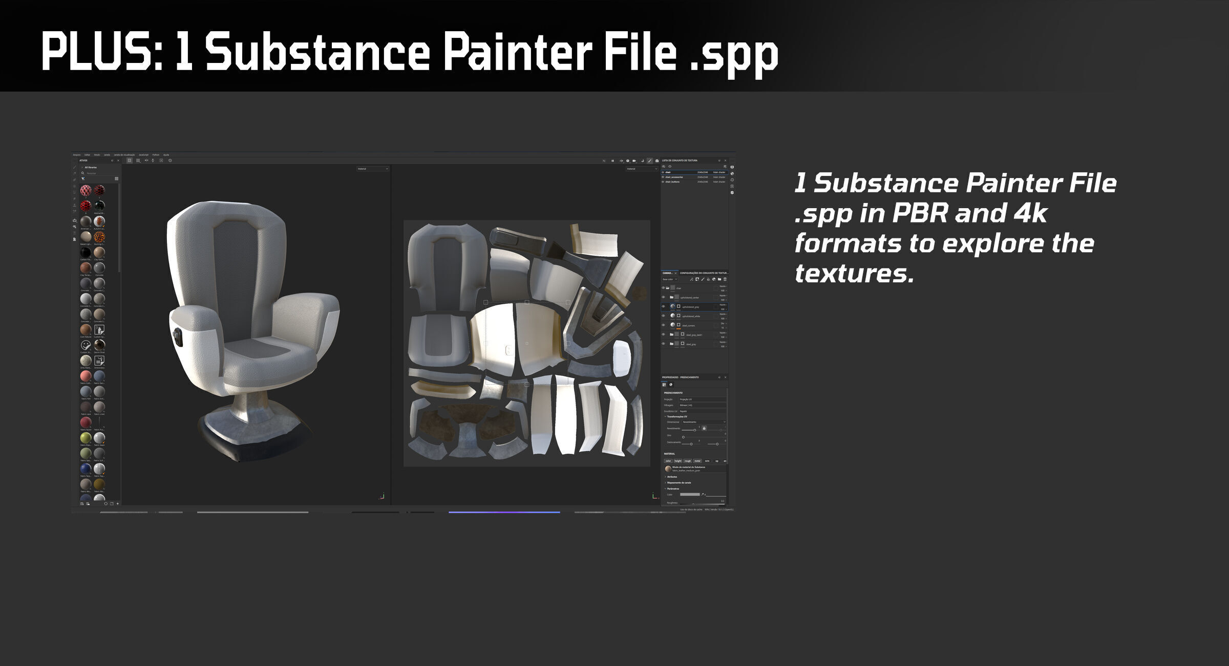 Upholstered Swivel Chair - PLUS Plan Low-poly 3D model_2