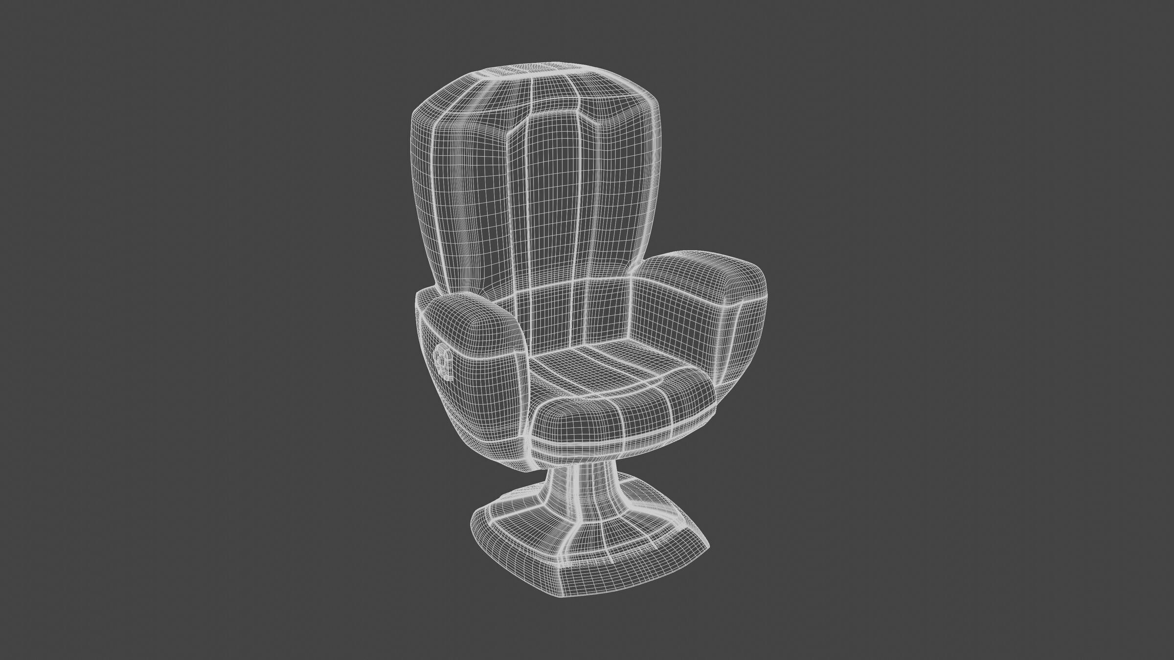 Upholstered Swivel Chair - PLUS Plan Low-poly 3D model_24