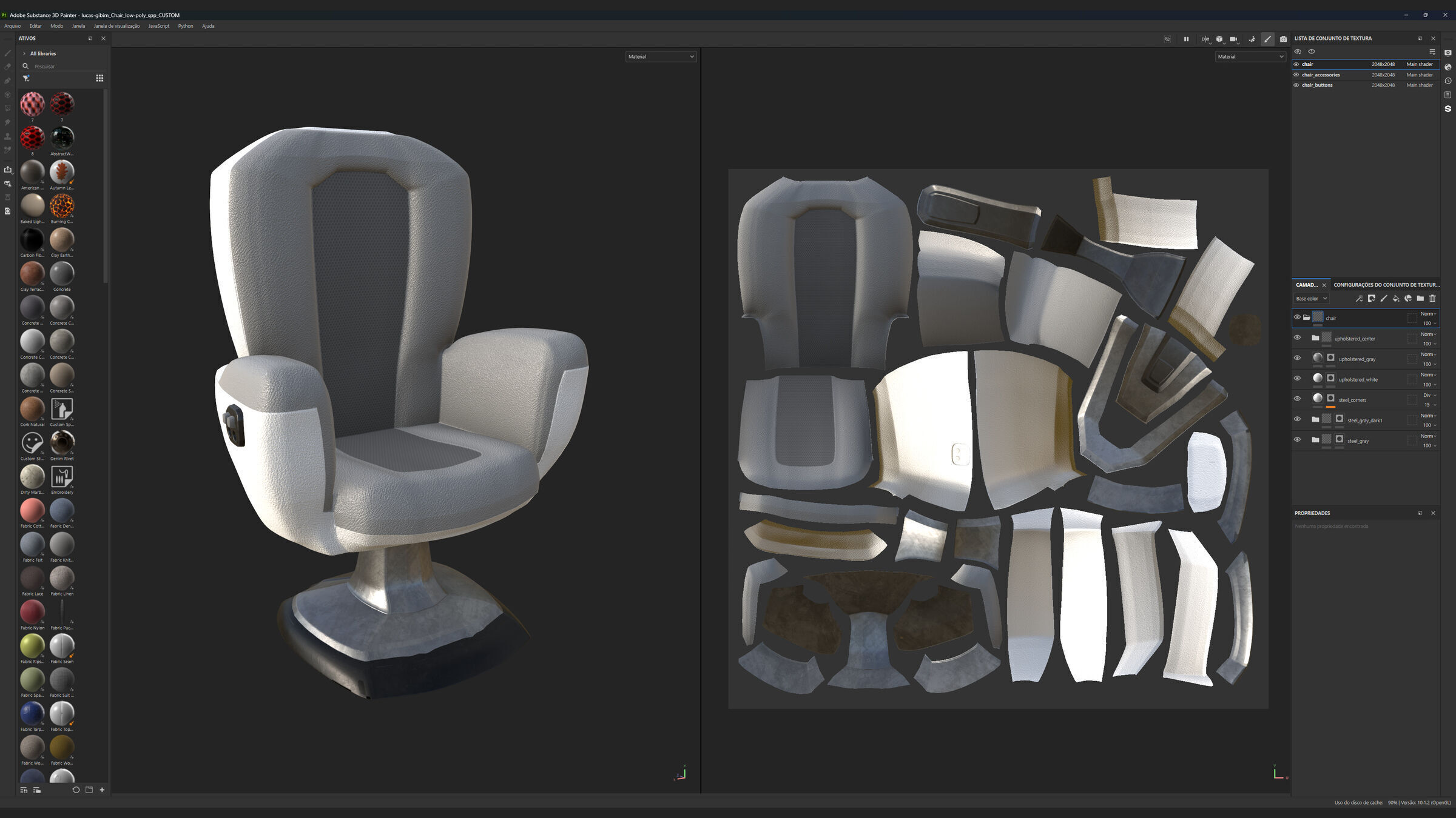 Upholstered Swivel Chair - PLUS Plan Low-poly 3D model_18