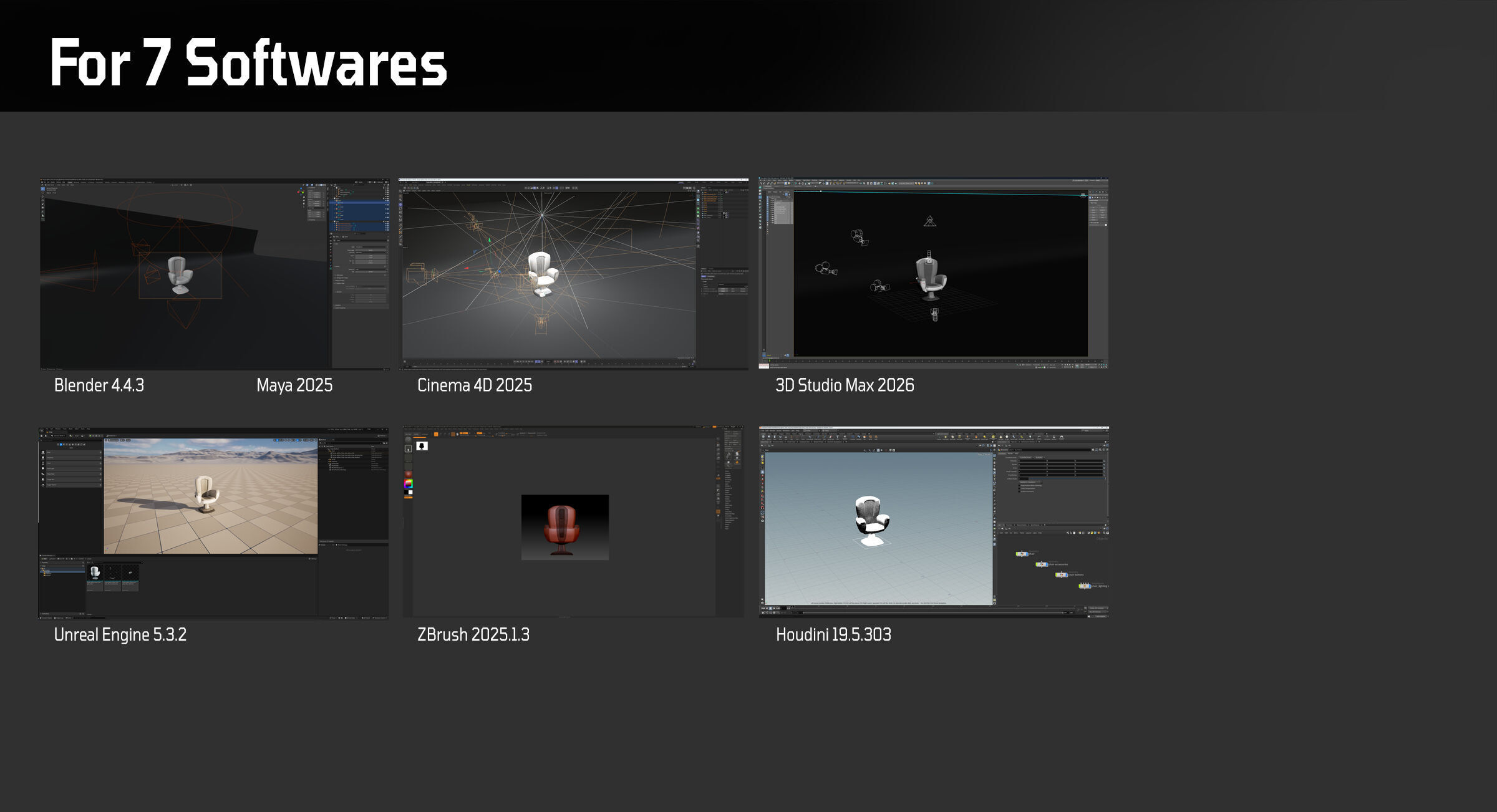 Upholstered Swivel Chair - PLUS Plan Low-poly 3D model_6