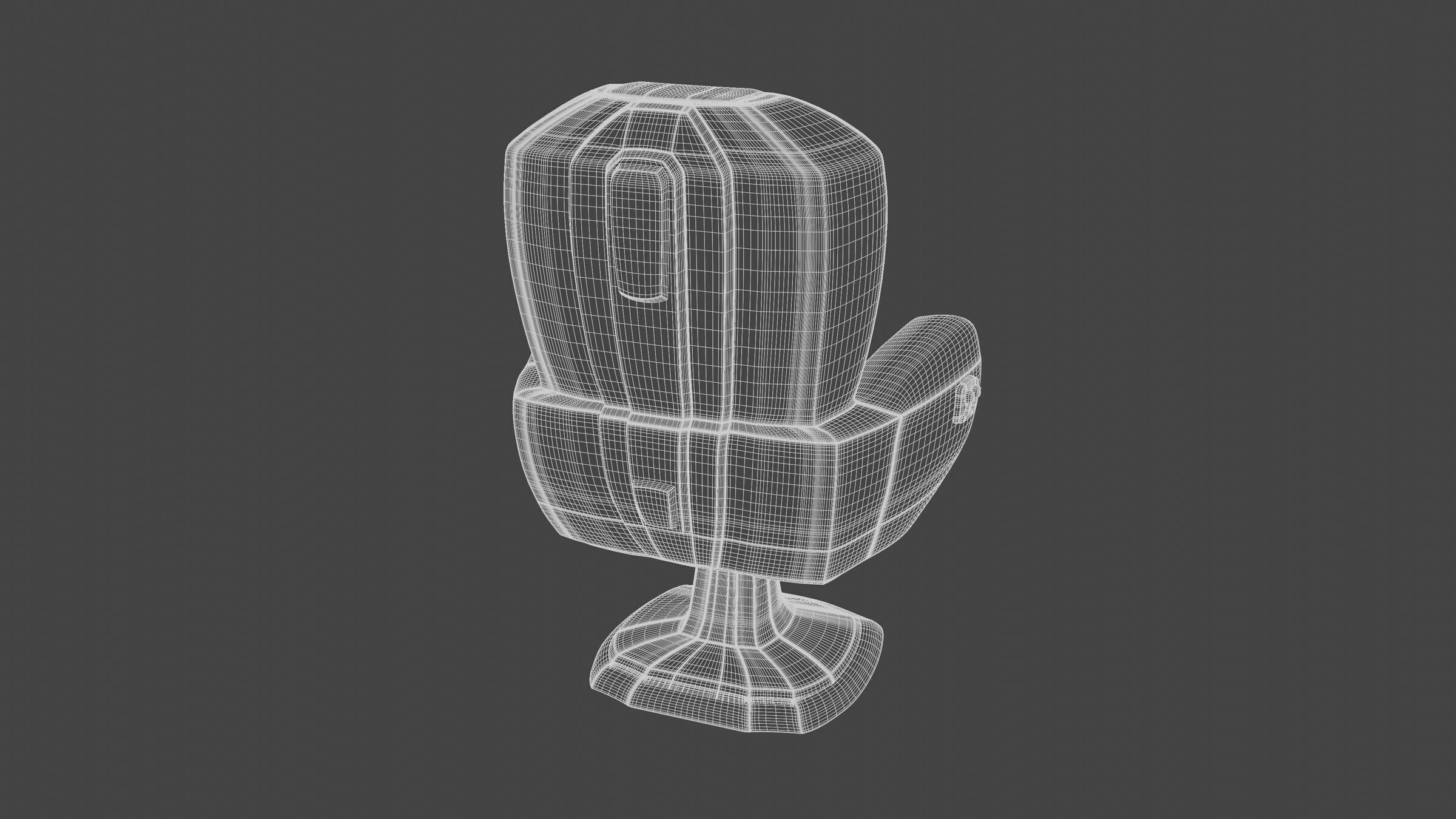 Upholstered Swivel Chair - PLUS Plan Low-poly 3D model_25
