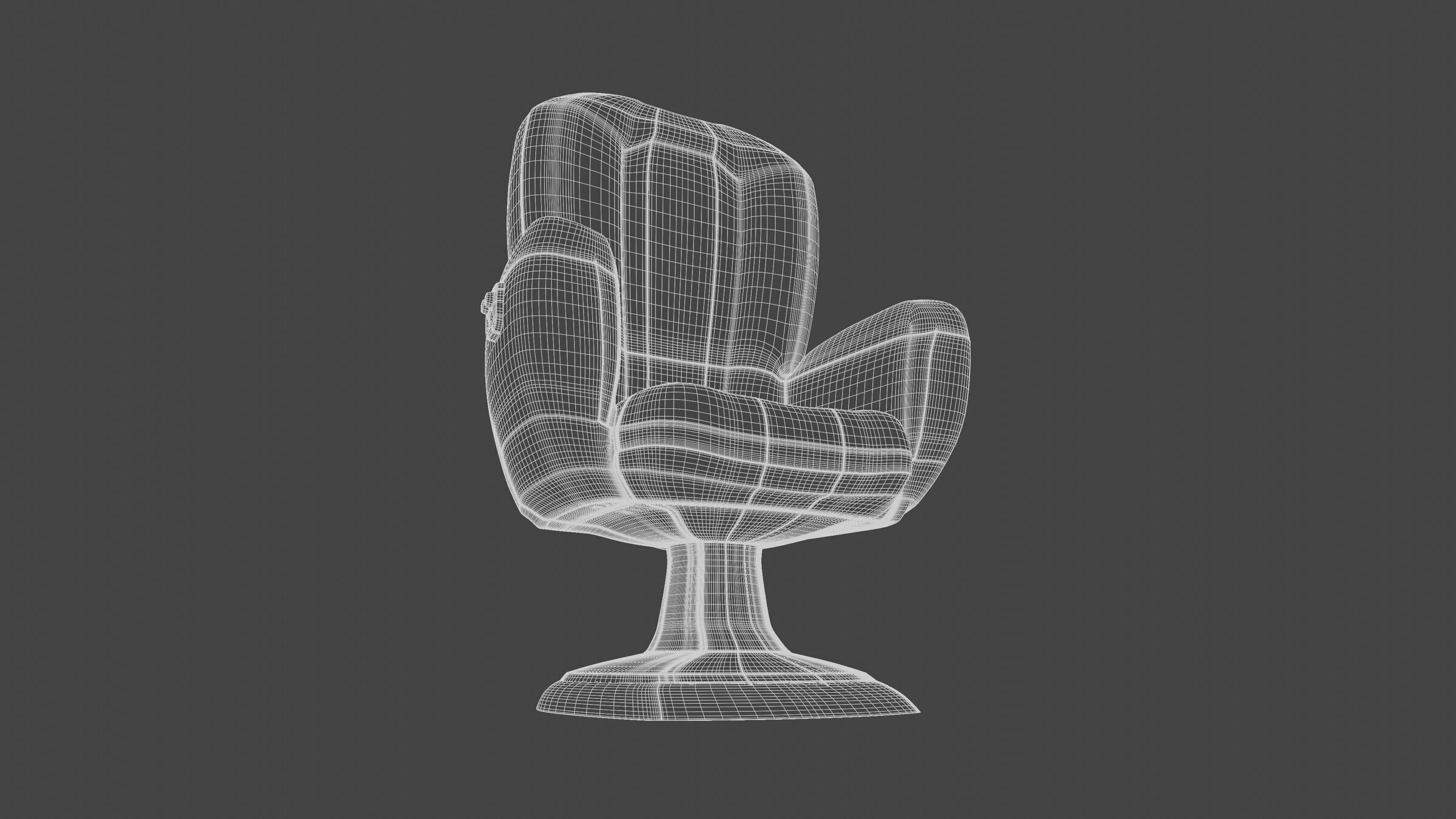Upholstered Swivel Chair - PLUS Plan Low-poly 3D model_27