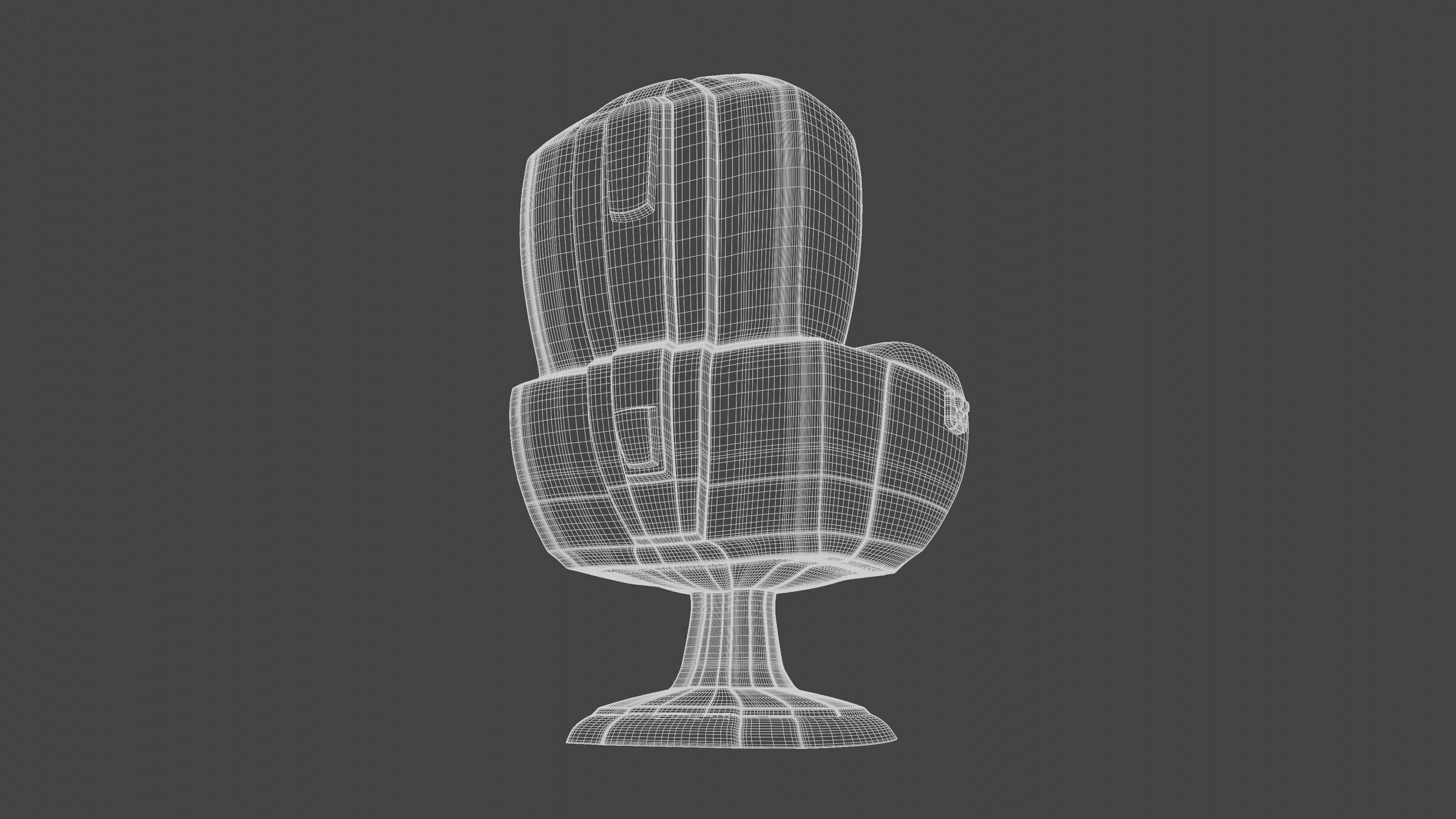 Upholstered Swivel Chair - PLUS Plan Low-poly 3D model_26