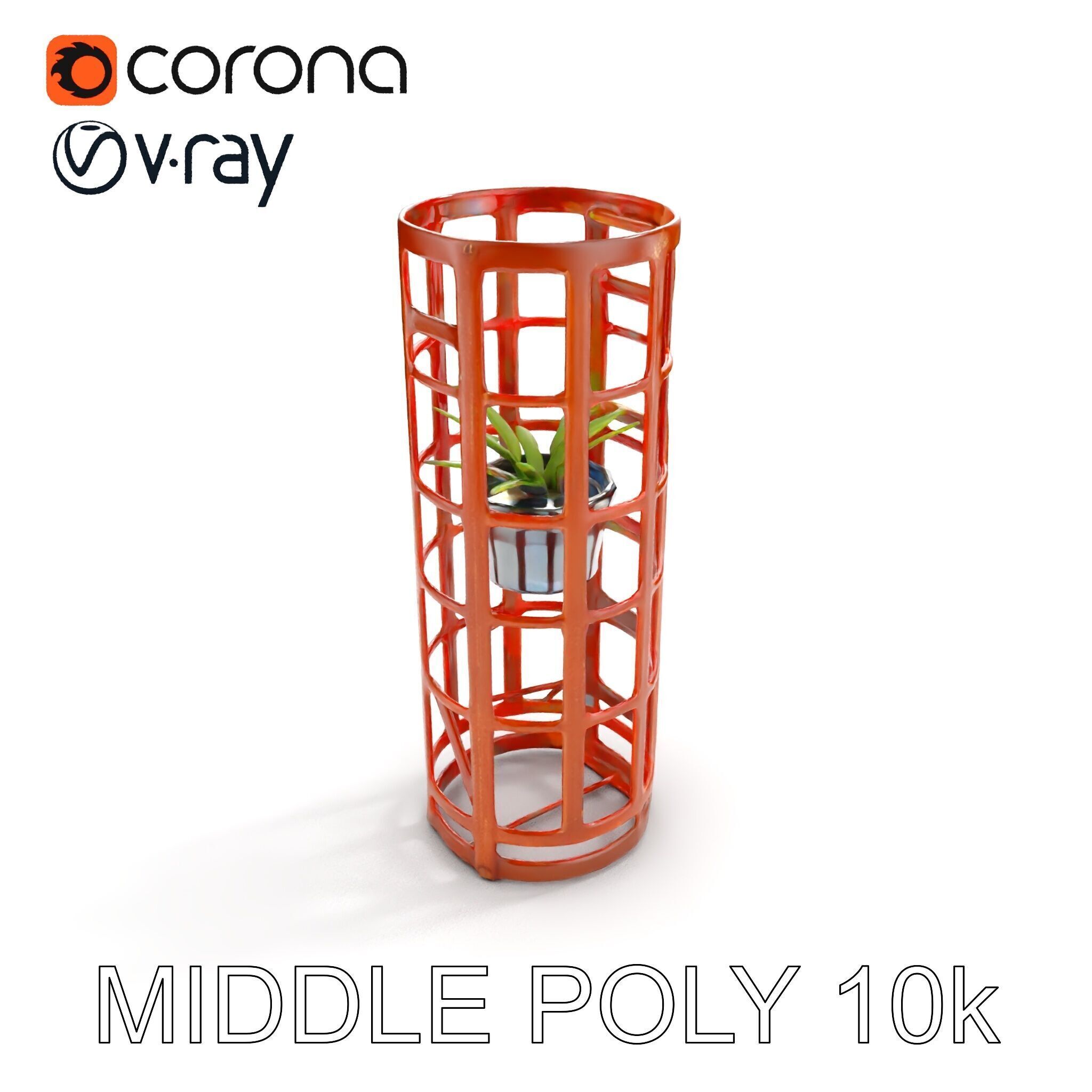 Rustic Metal Plant Stand Model Pack Low-poly 3D model_8