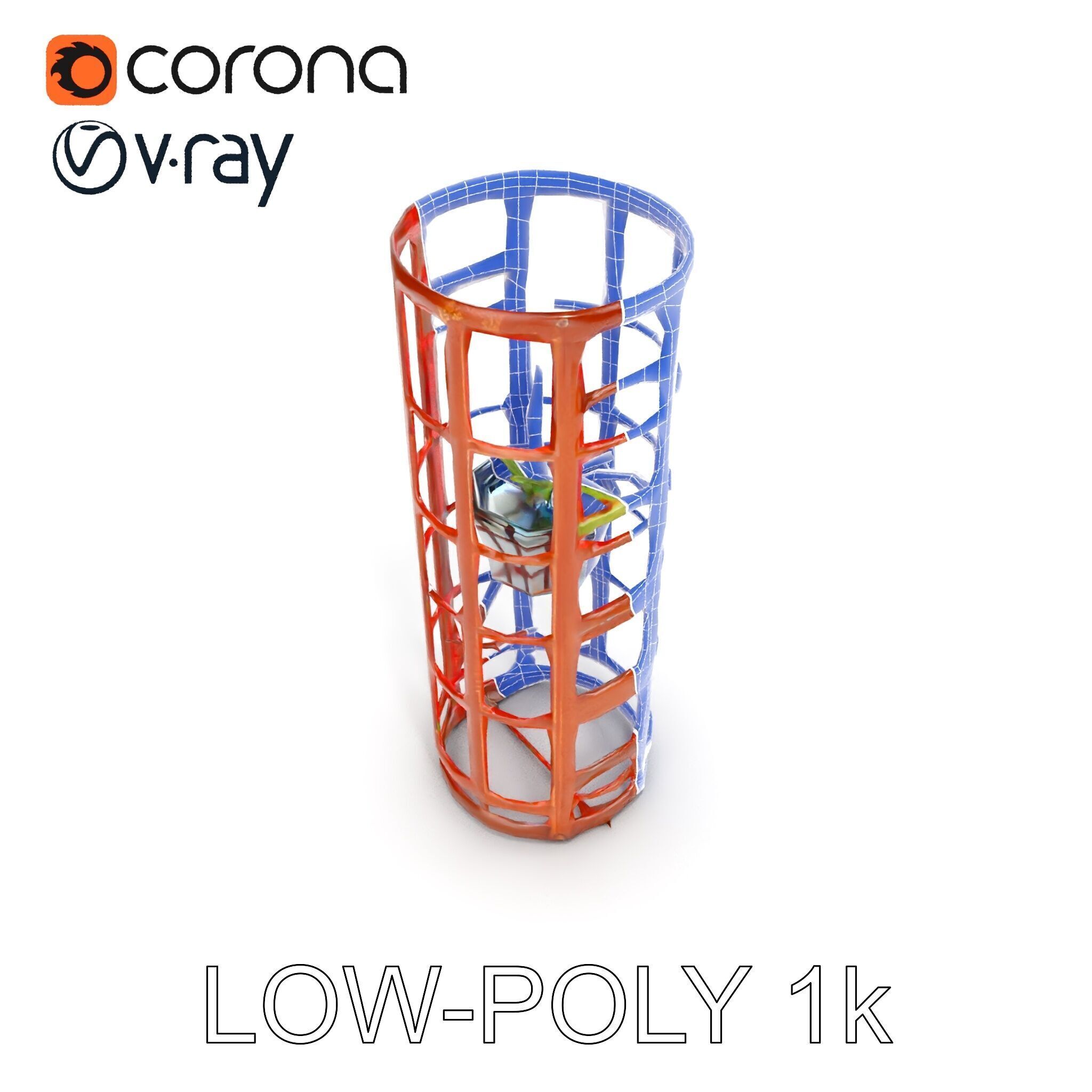 Rustic Metal Plant Stand Model Pack Low-poly 3D model_15