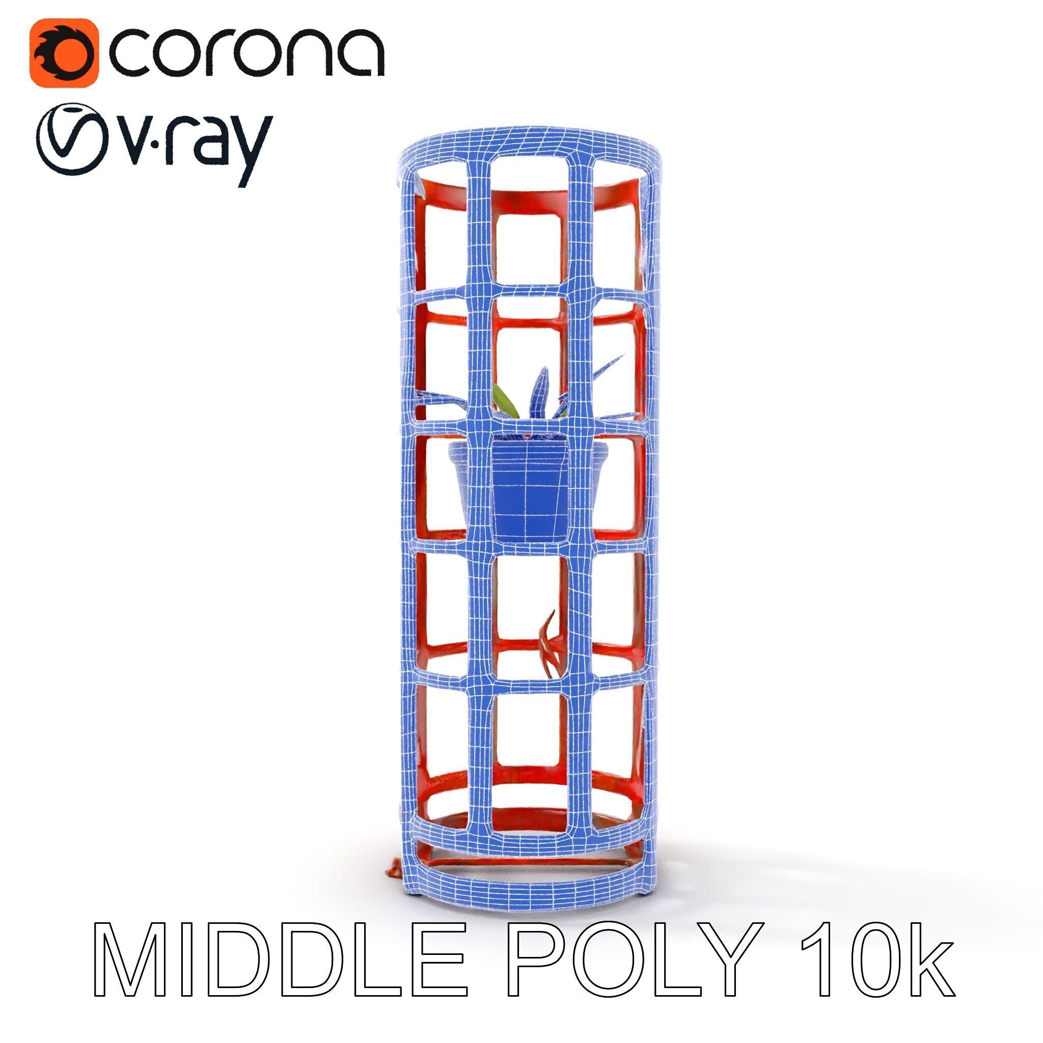 Rustic Metal Plant Stand Model Pack Low-poly 3D model_24