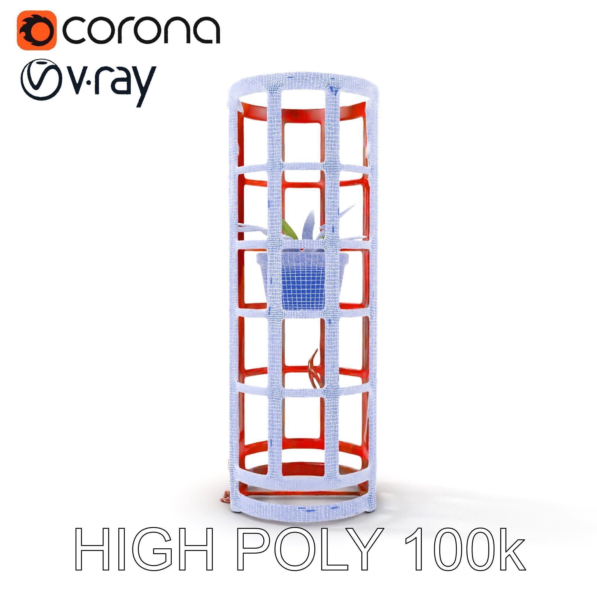 Rustic Metal Plant Stand Model Pack Low-poly 3D model_26