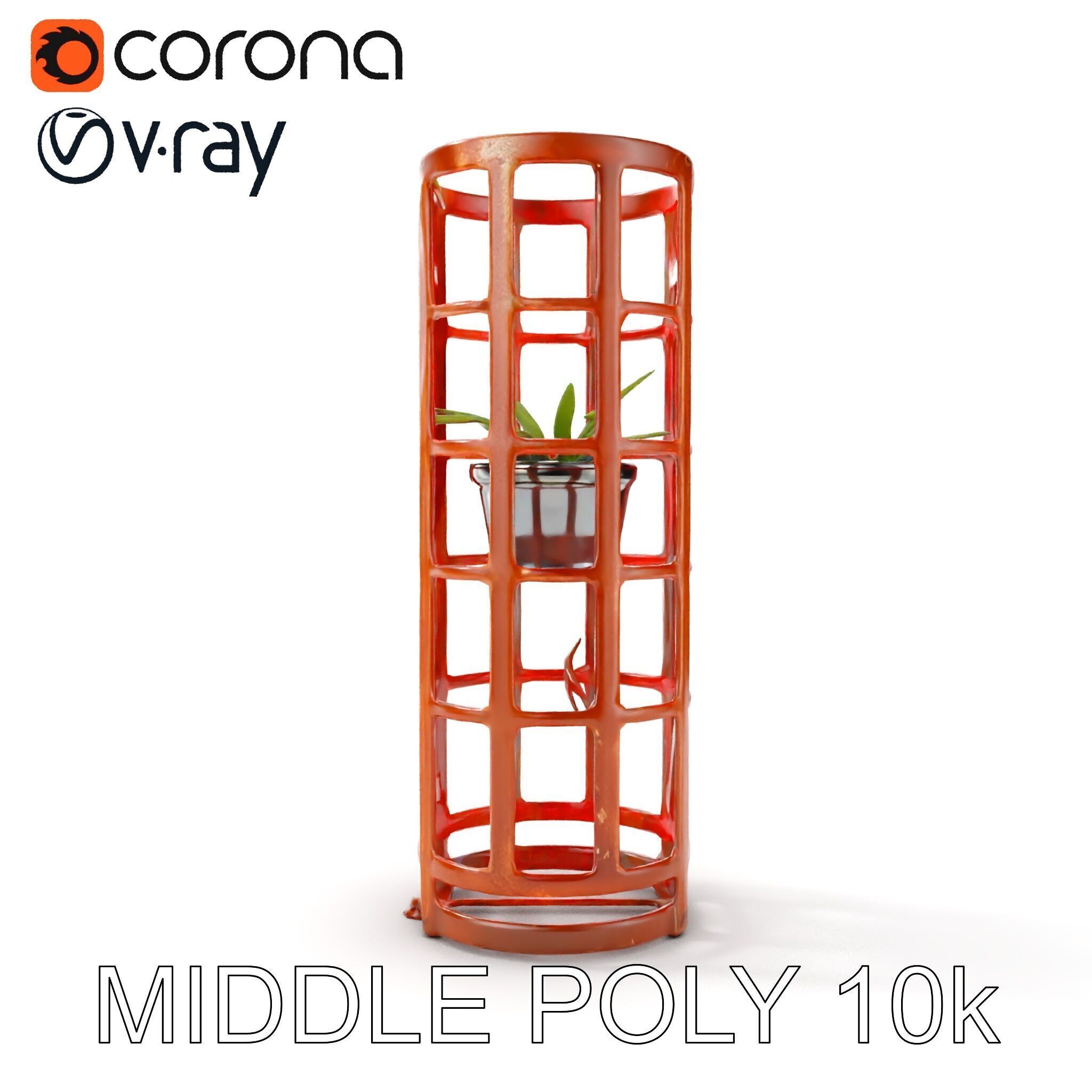 Rustic Metal Plant Stand Model Pack Low-poly 3D model_27