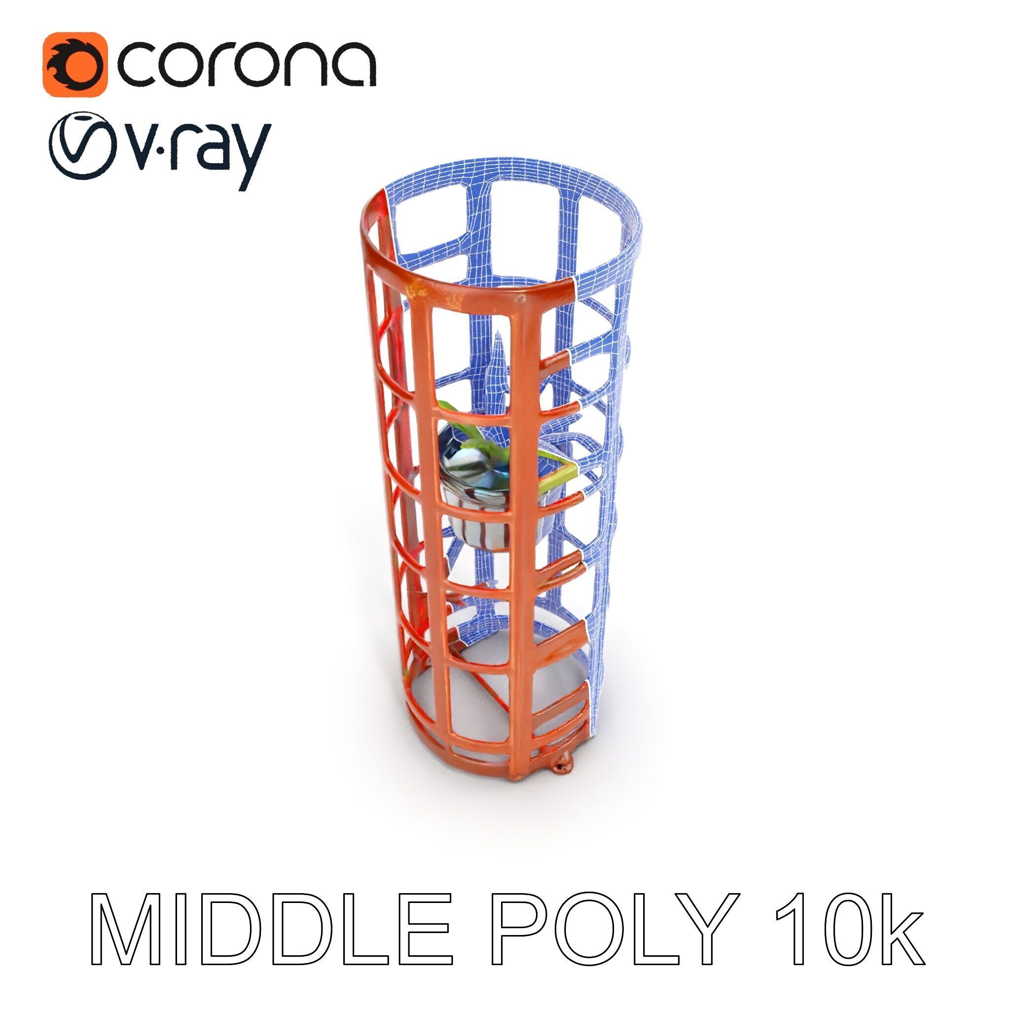 Rustic Metal Plant Stand Model Pack Low-poly 3D model_22