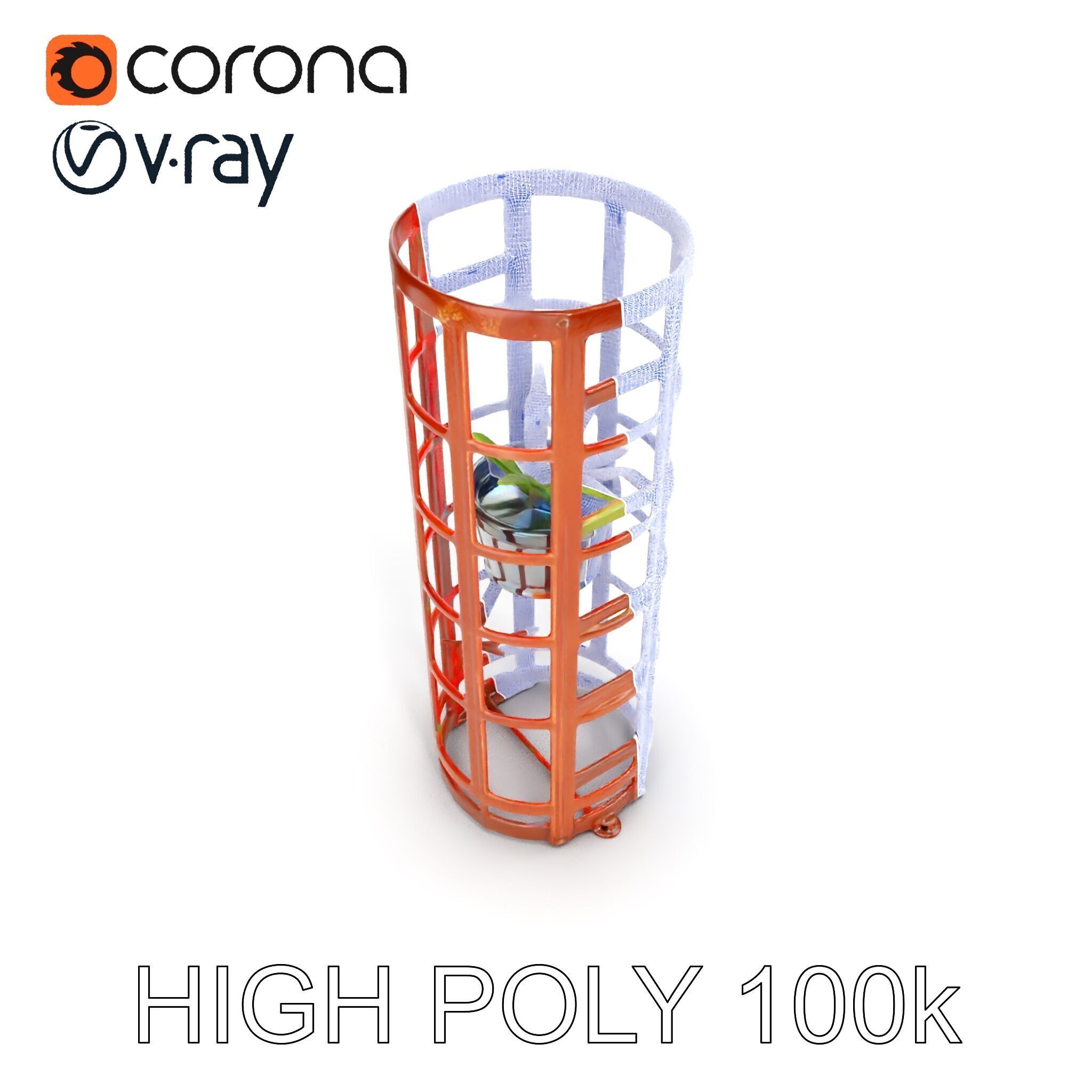 Rustic Metal Plant Stand Model Pack Low-poly 3D model_35