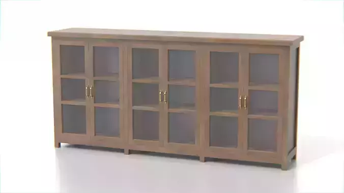 Glass Door Sideboard Cabinet Low-poly 3D model