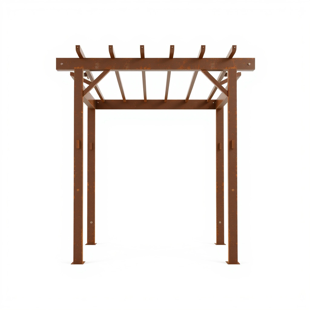 Rustic Metal Pergola Model Pack for Outdoor Scenes Low-poly 3D model_2