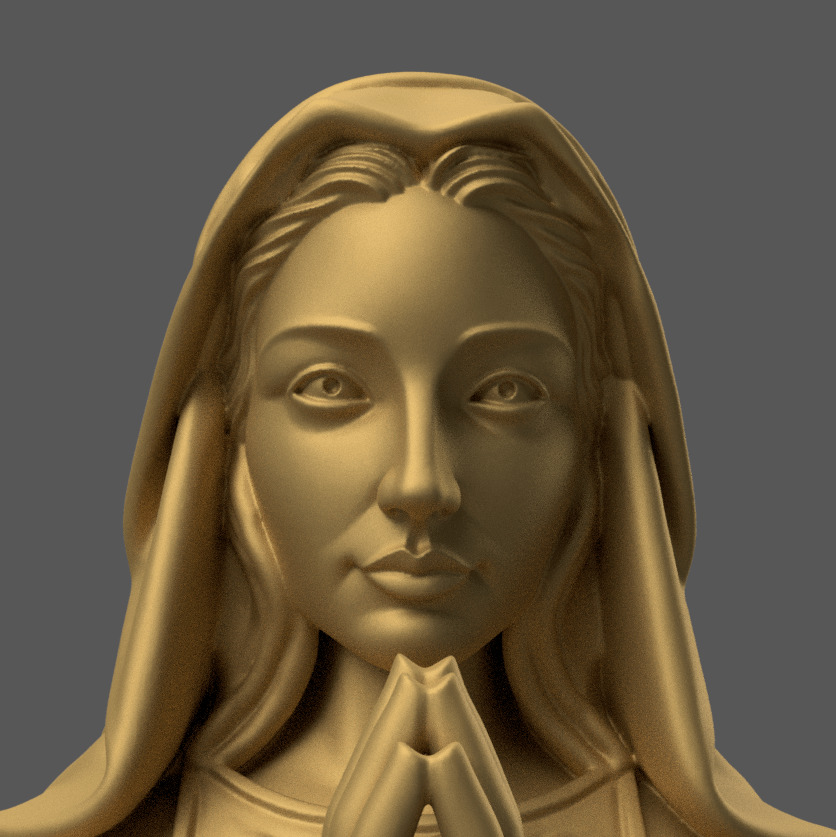 St Virgin Mary Kneeling for Nativity STL File 3D print model_7