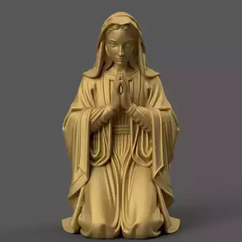 St Virgin Mary Kneeling for Nativity STL File 3D print model