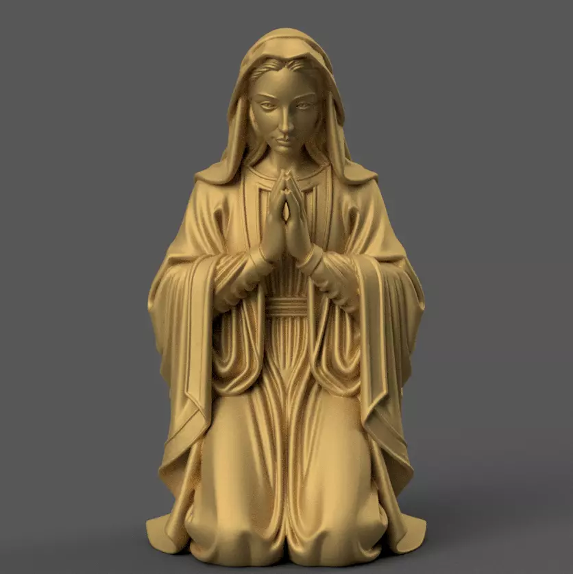 St Virgin Mary Kneeling for Nativity STL File 3D print model_0