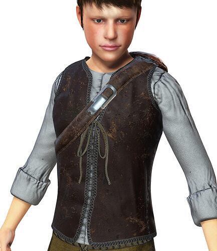 Rigged 18th 19th Century Boy Character Low-poly 3D model
