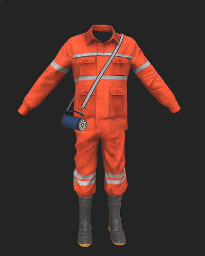 Construction workers work clothes Low-poly 3D model