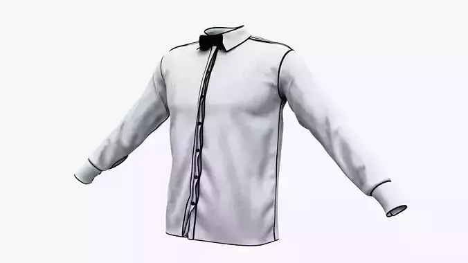 Waiter Shirt Low-poly 3D model