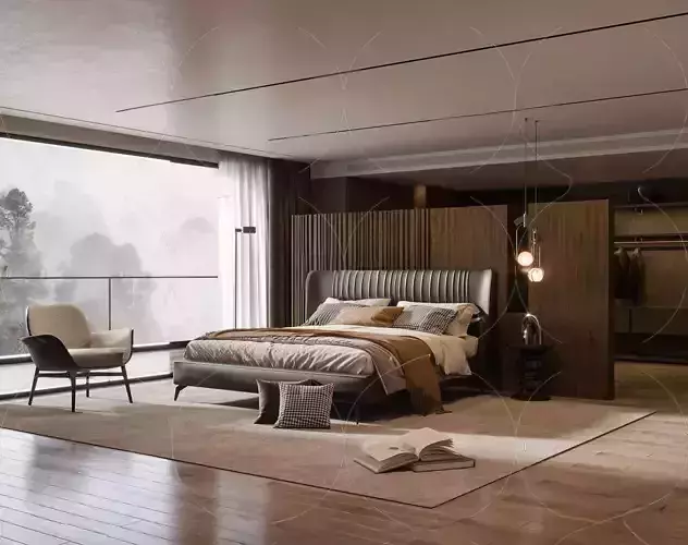 3DS MAX  WABI SABI STYLE 3D BEDROOM 0078
