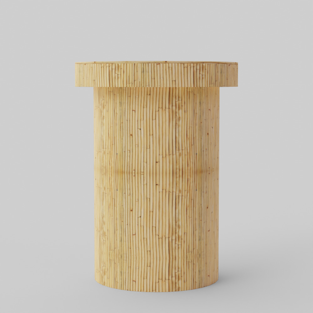 Acadia Rattan Side Table 3D model_1