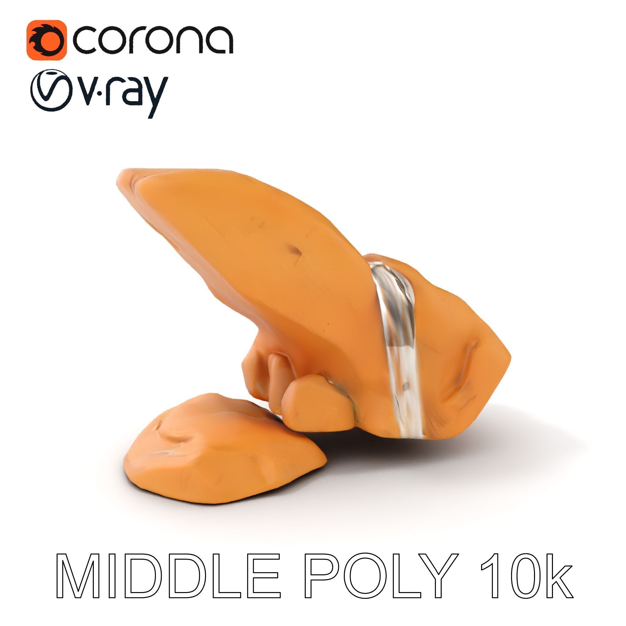 Waterfall Rock Formation Model Pack Low-poly 3D model_6