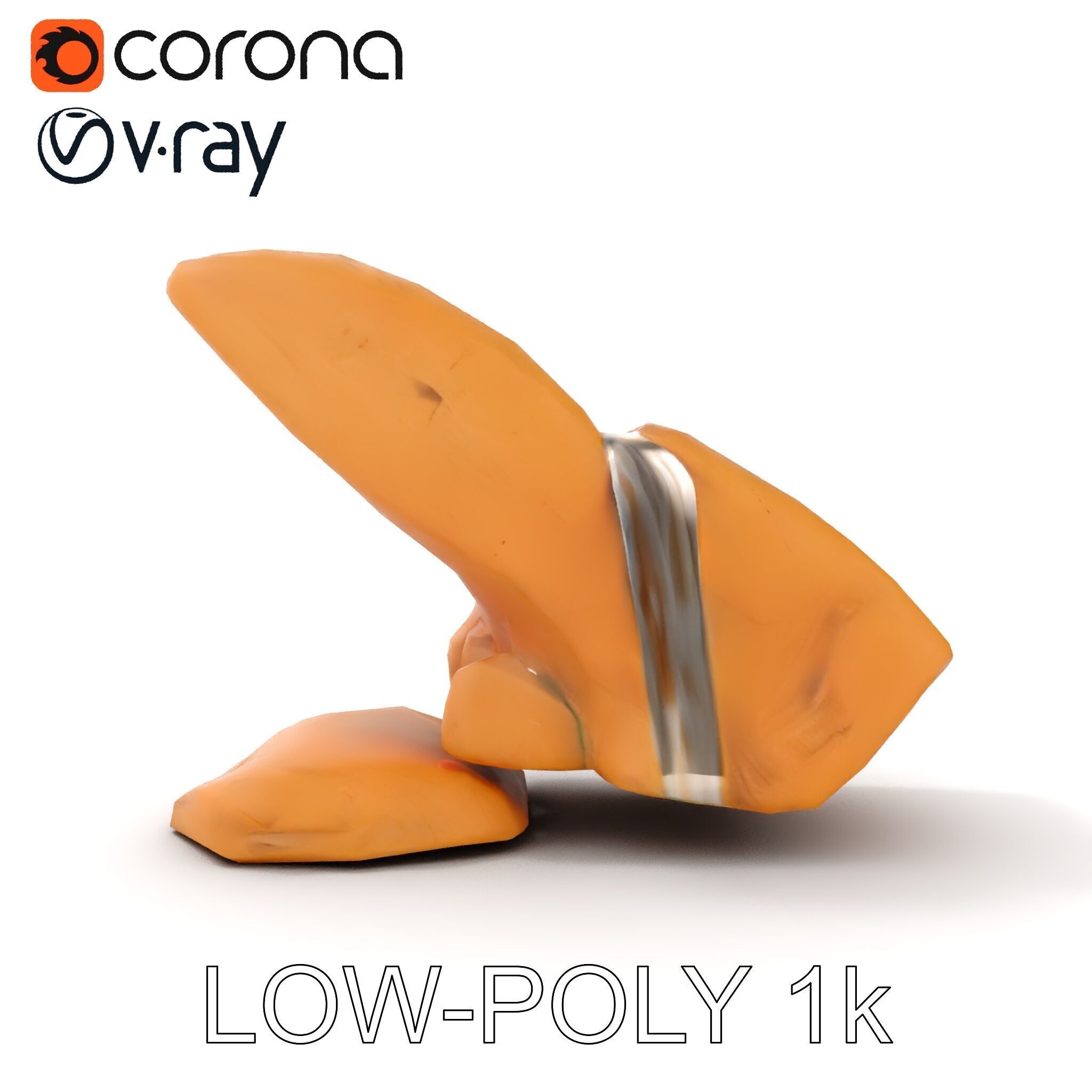 Waterfall Rock Formation Model Pack Low-poly 3D model_9