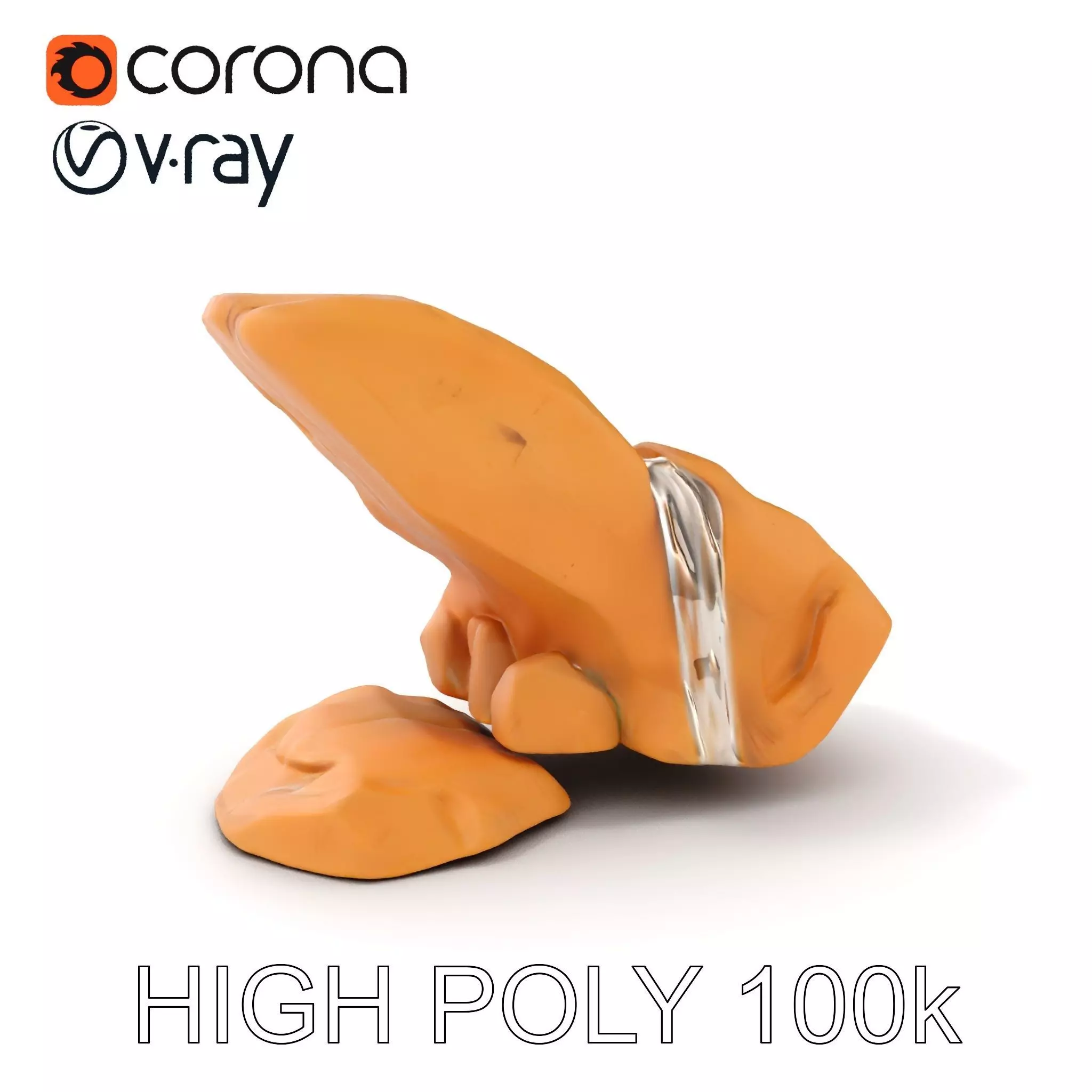 Waterfall Rock Formation Model Pack Low-poly 3D model_0