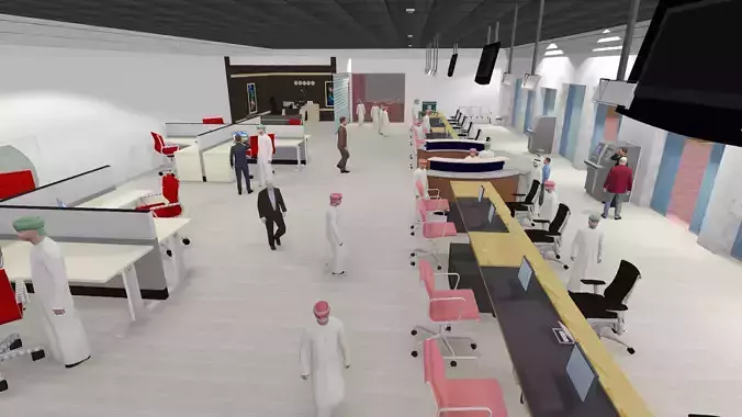 Modern Shopping Mall Interior and Reception Design  Project A115 3D model