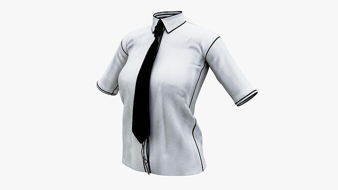 Womens Formal Shirt Low-poly 3D model