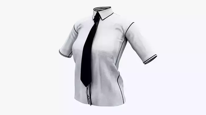 Womens Formal Shirt Low-poly 3D model