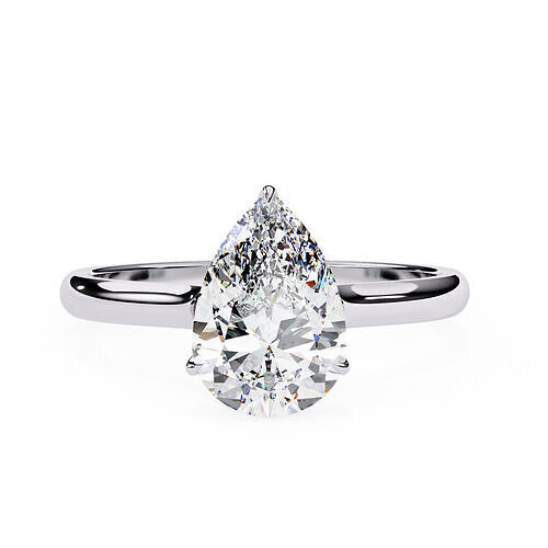 PEAR  DIAMOND RING -CAD-064 3D model