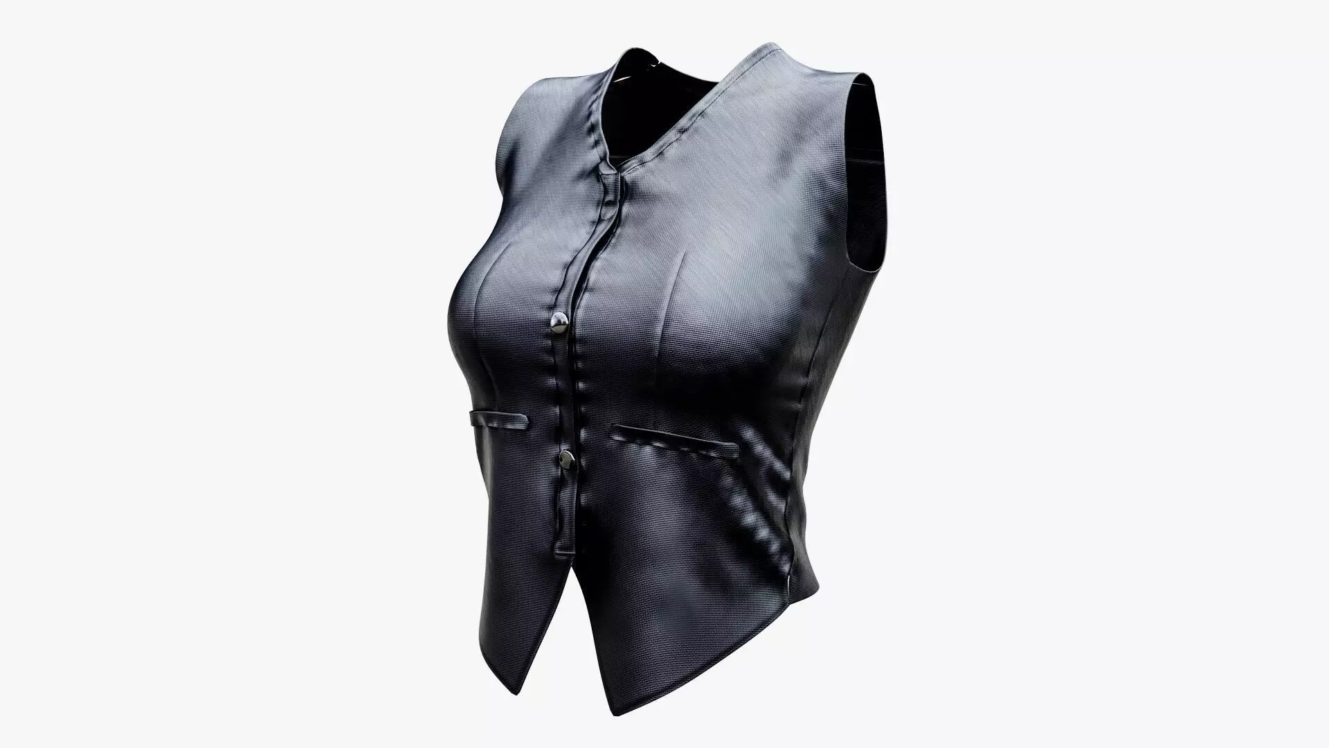 Womens Formal Vest Waiter Low-poly 3D model