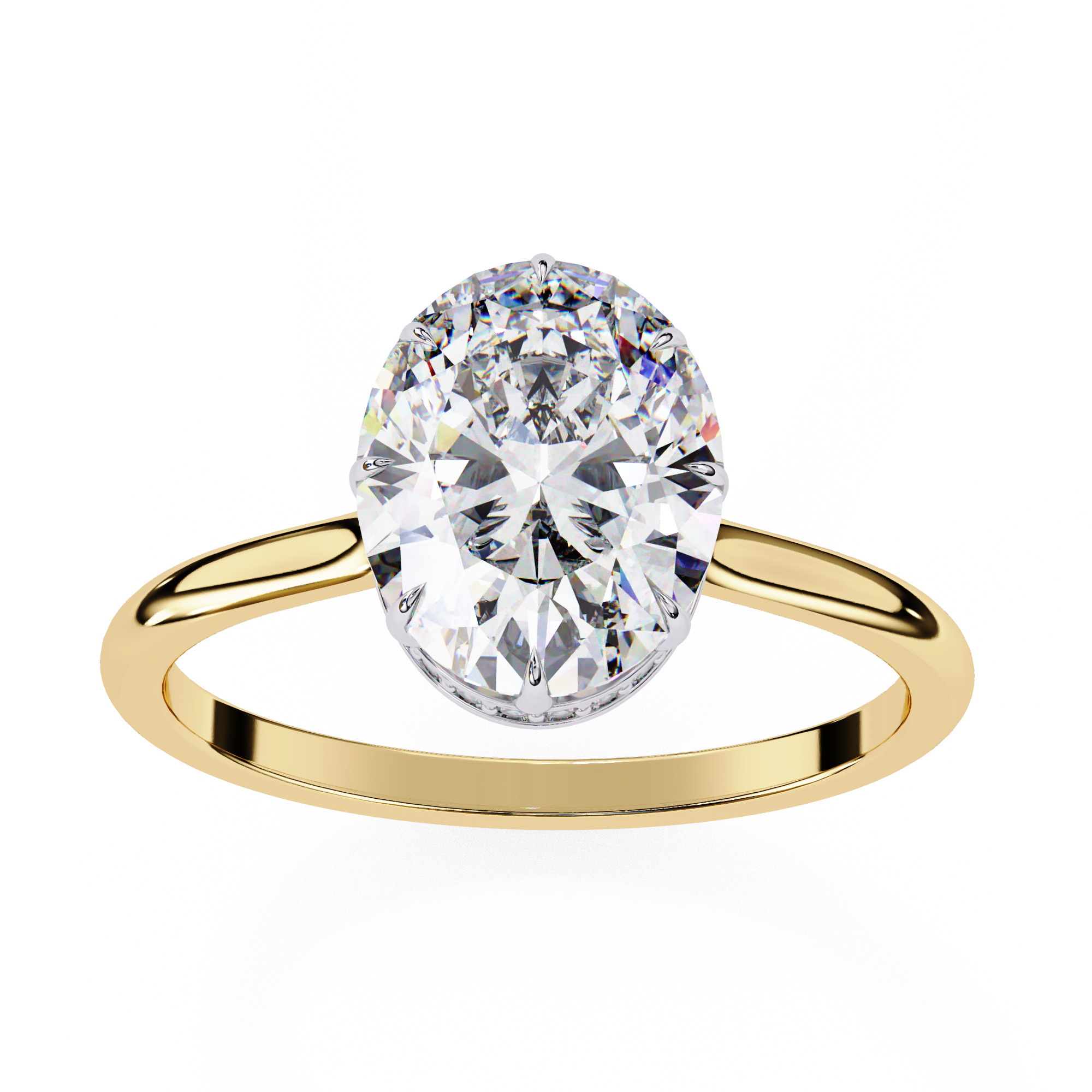 CUSHION DIAMOND RING -CAD-065 3D model_9