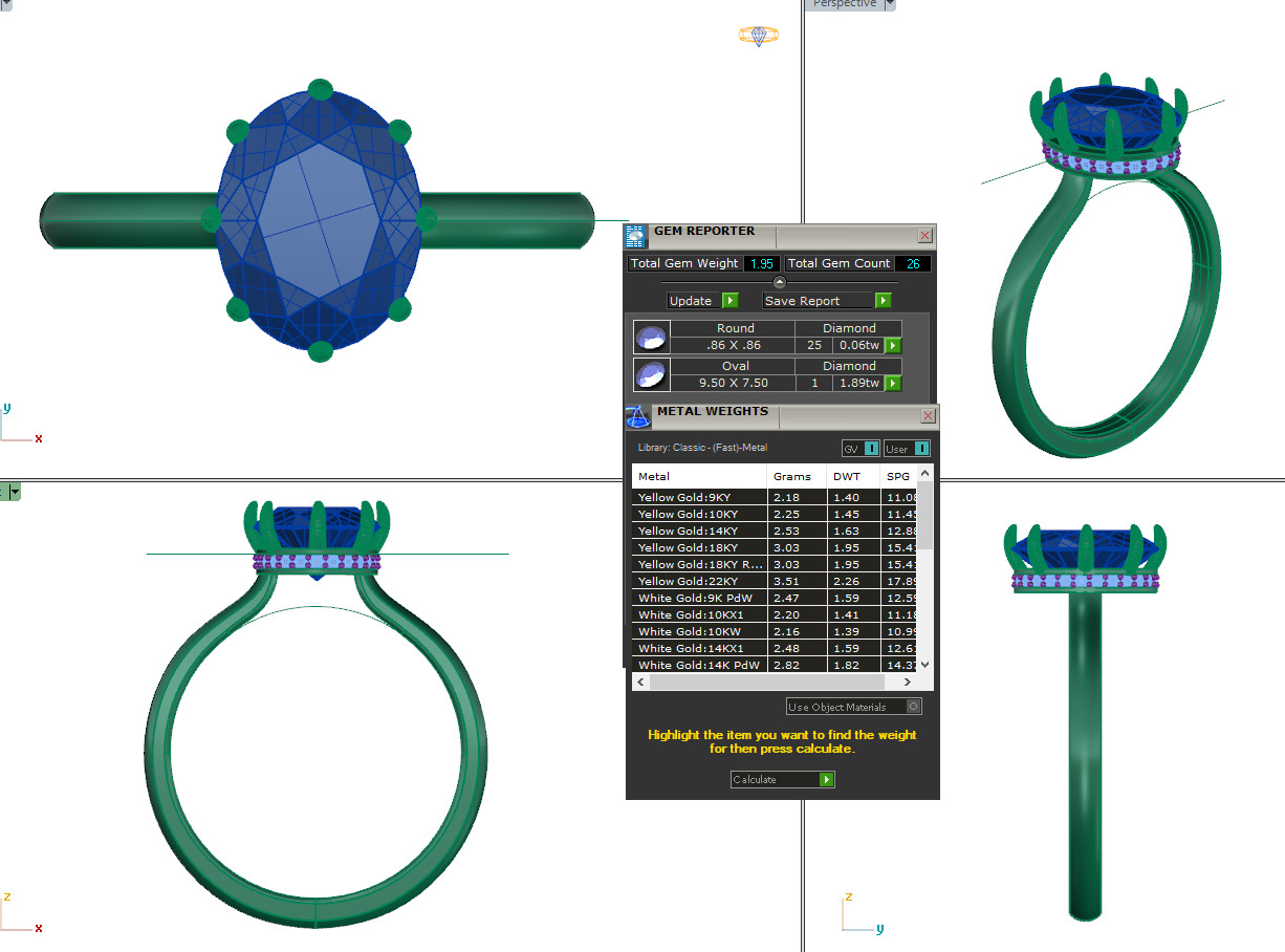 CUSHION DIAMOND RING -CAD-065 3D model_11