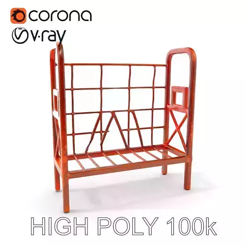 Rustic Metal Magazine Rack D Model Pack